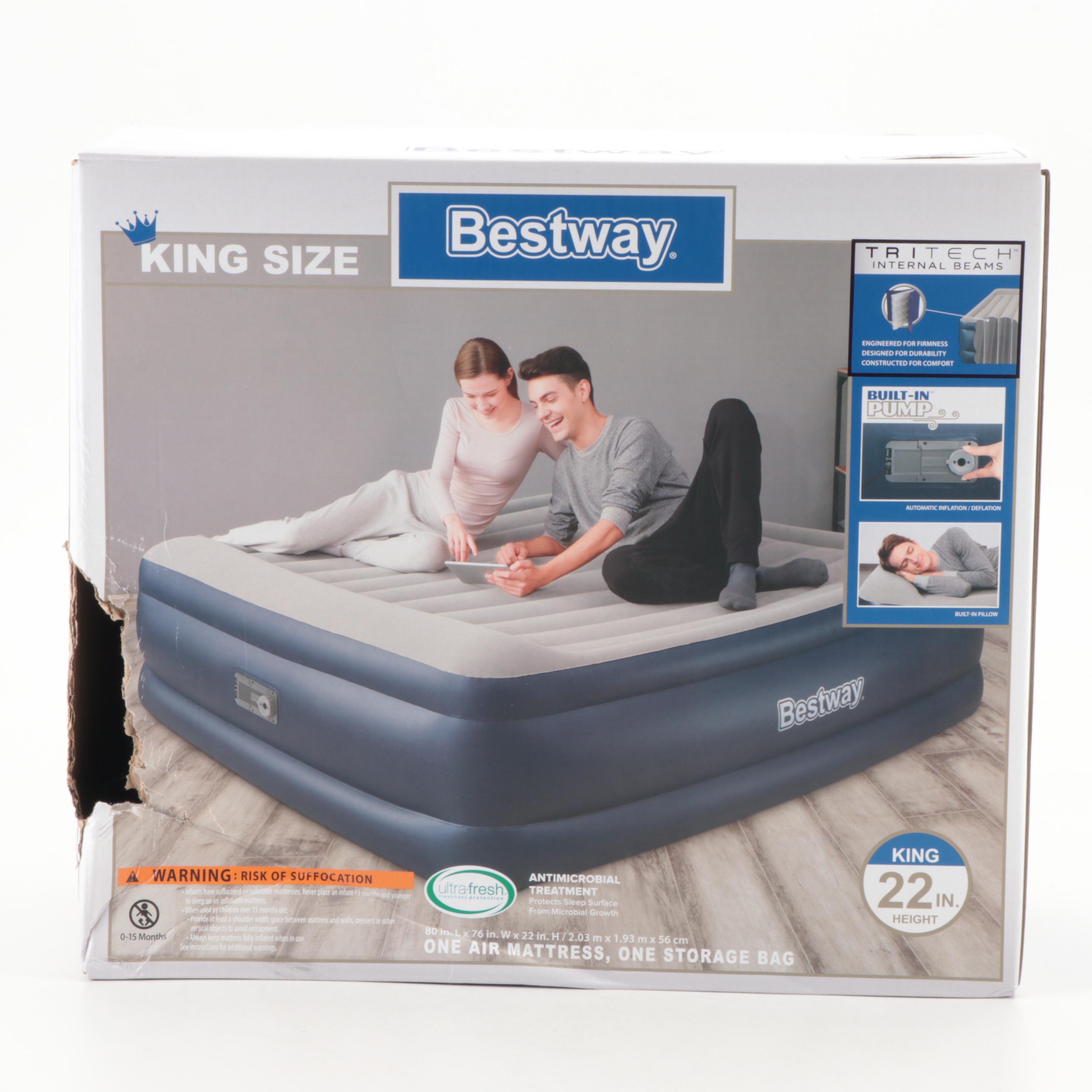 Bestway Tritech King Size Air Mattress With Build In Pump | EBTH