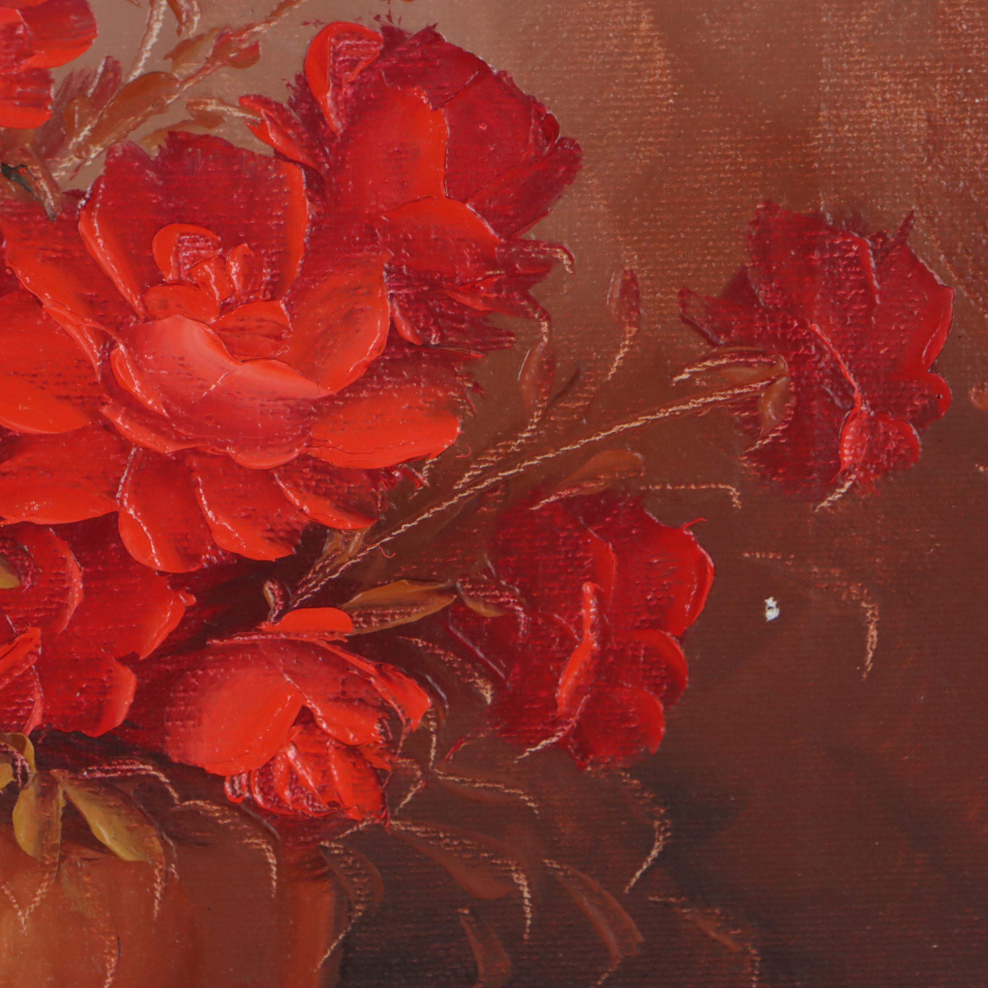 Robert Cox Floral Still Life Oil Painting, Late 20th Century EBTH