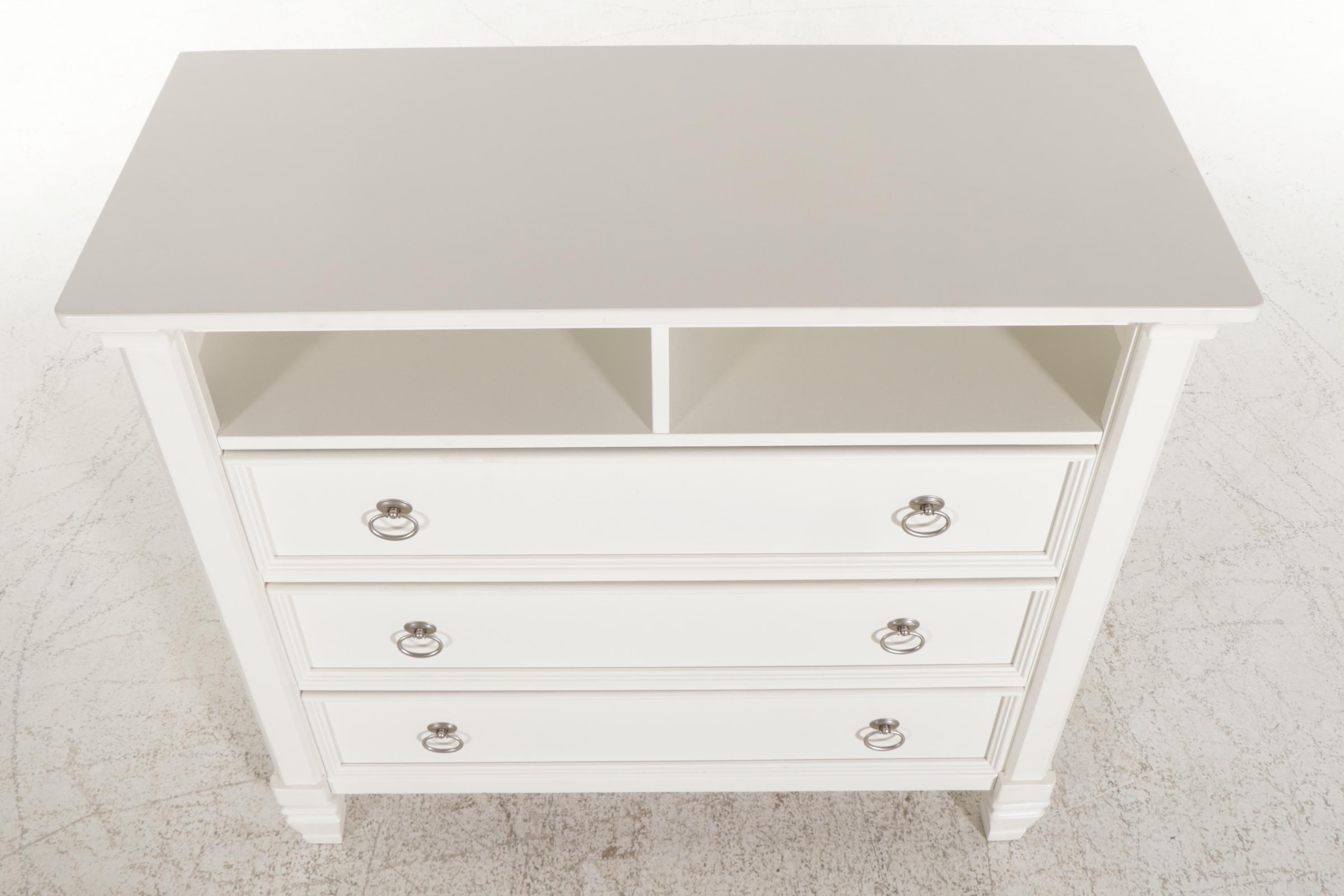 Ashley Furniture "Prentice" WhitePainted Wood Media Chest EBTH