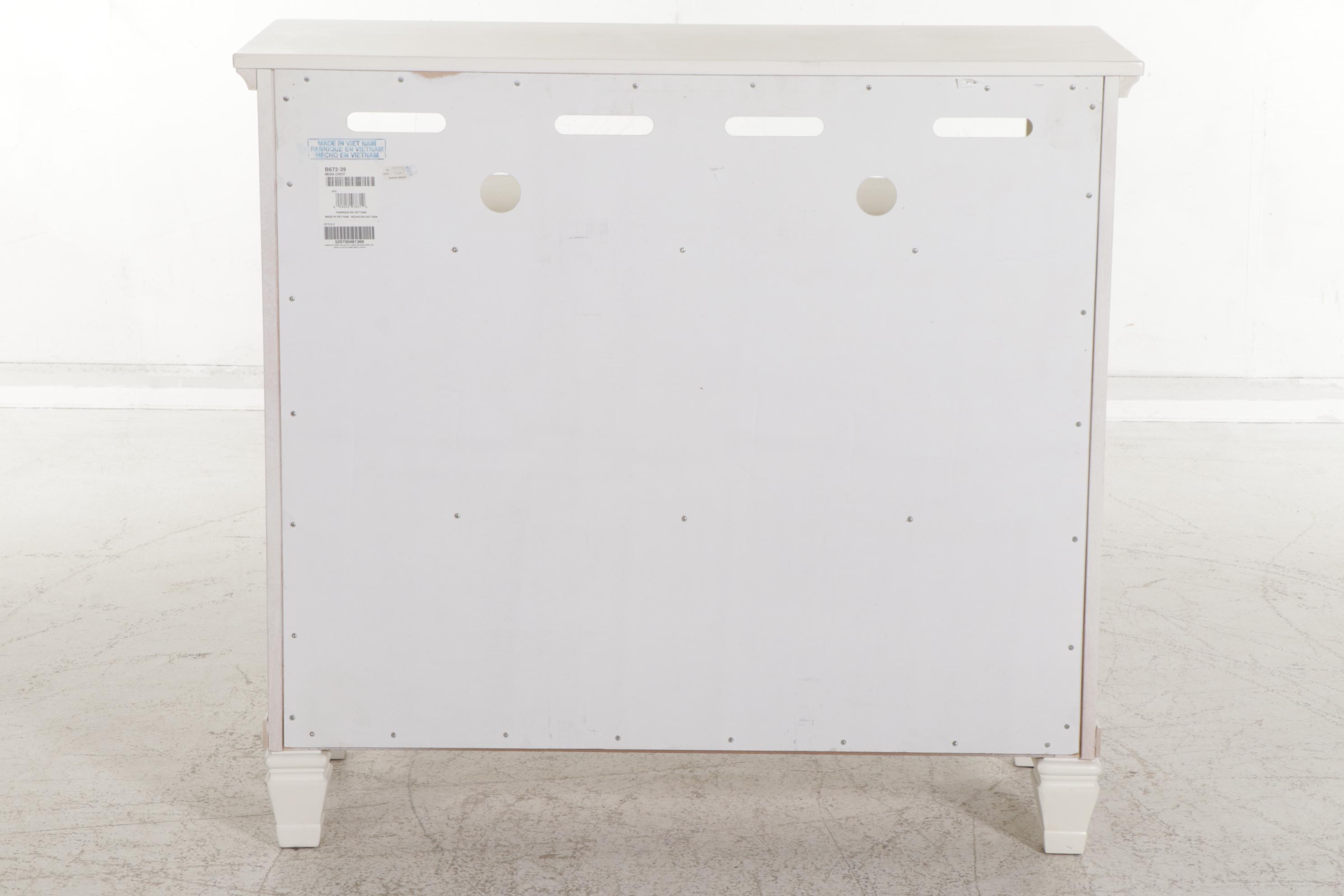 Ashley Furniture "Prentice" WhitePainted Wood Media Chest EBTH