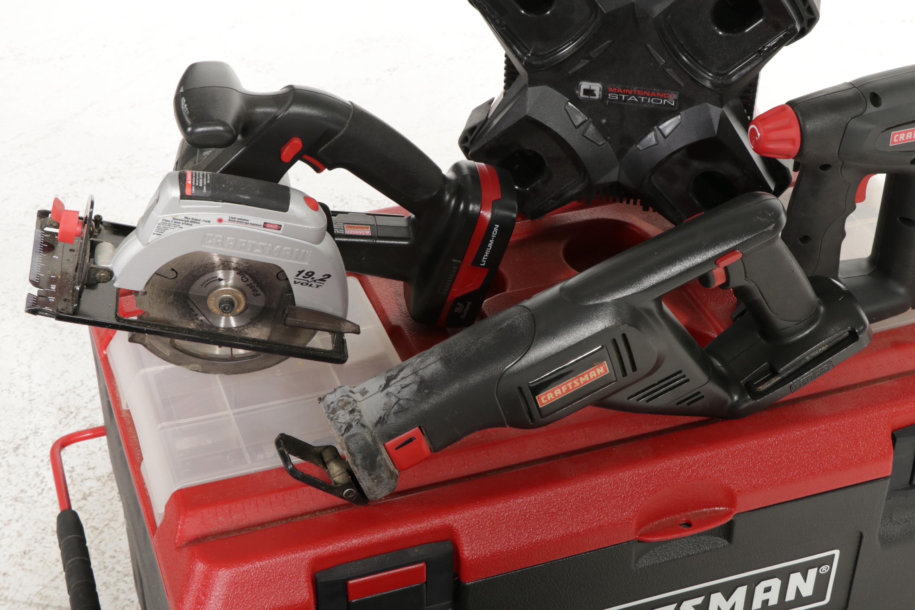 Craftsman 19.2V Battery Powered Hand Tool Set with Wheeled Tote EBTH
