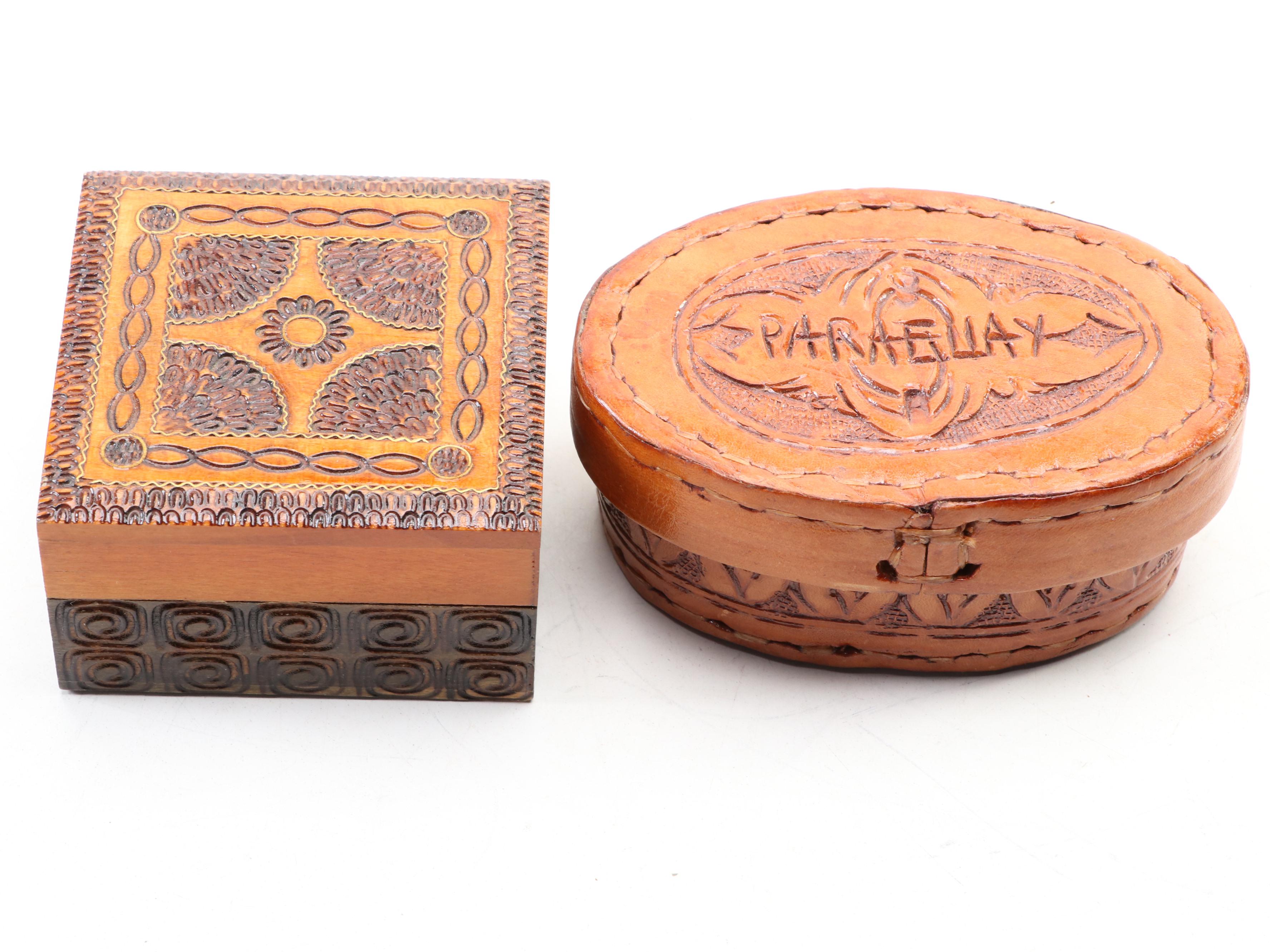 Potpourri Press Tin Box, Treenware and Leather Boxes and More EBTH