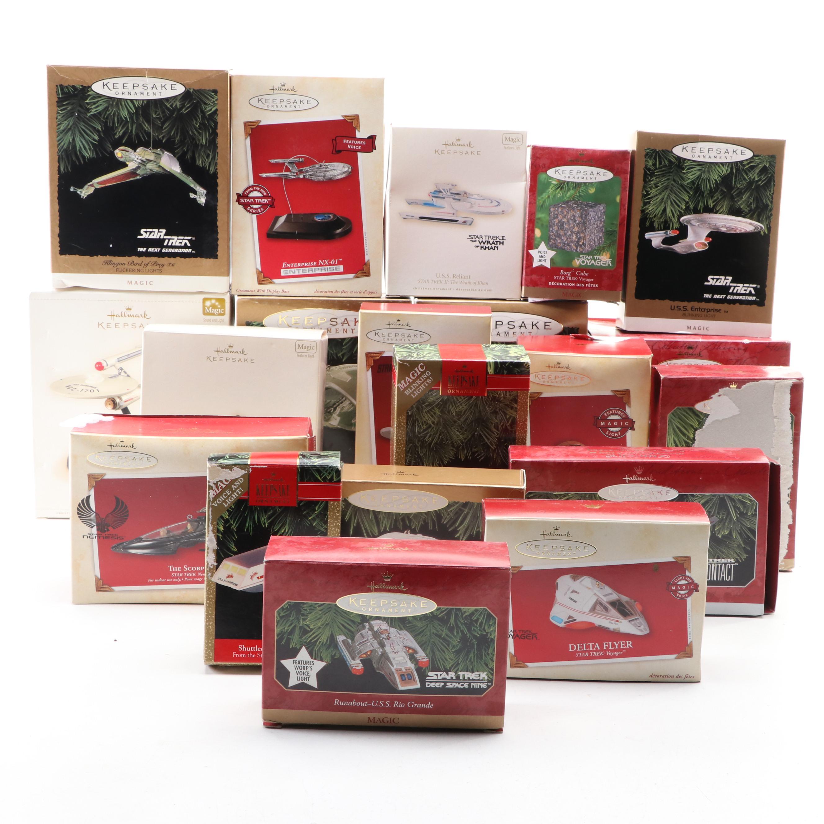 Hallmark Keepsake Star Trek Christmas Ornaments including "Starship