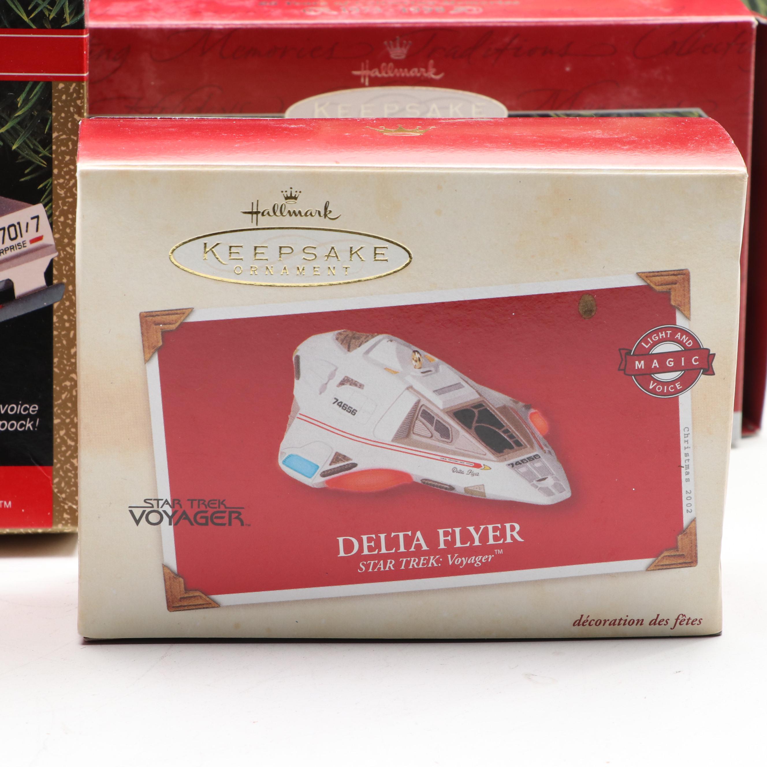 Hallmark Keepsake Star Trek Christmas Ornaments including "Starship