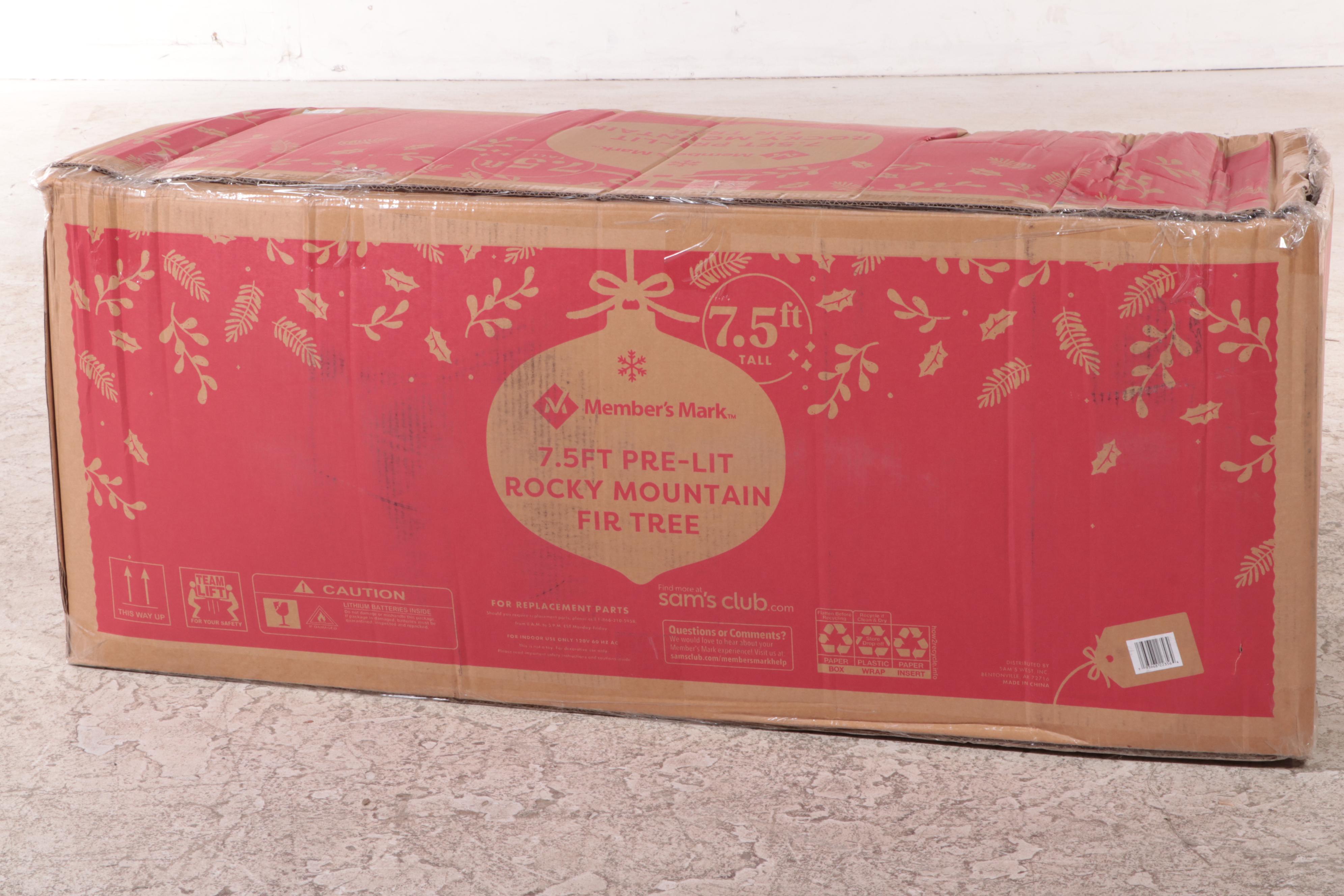 Member's Mark 7.5' LED PreLit Rocky Mountain Fir Christmas Tree EBTH