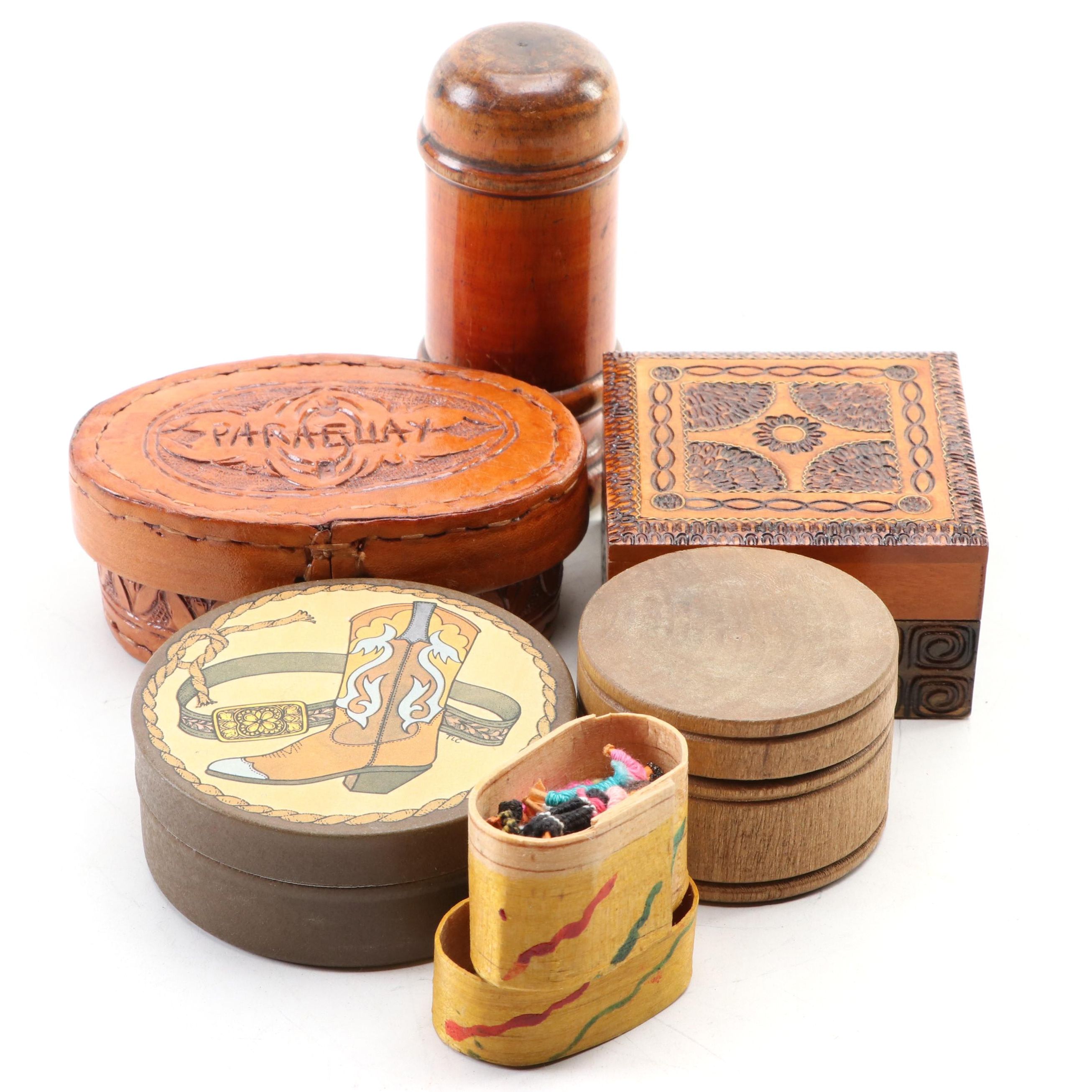 Potpourri Press Tin Box, Treenware and Leather Boxes and More EBTH