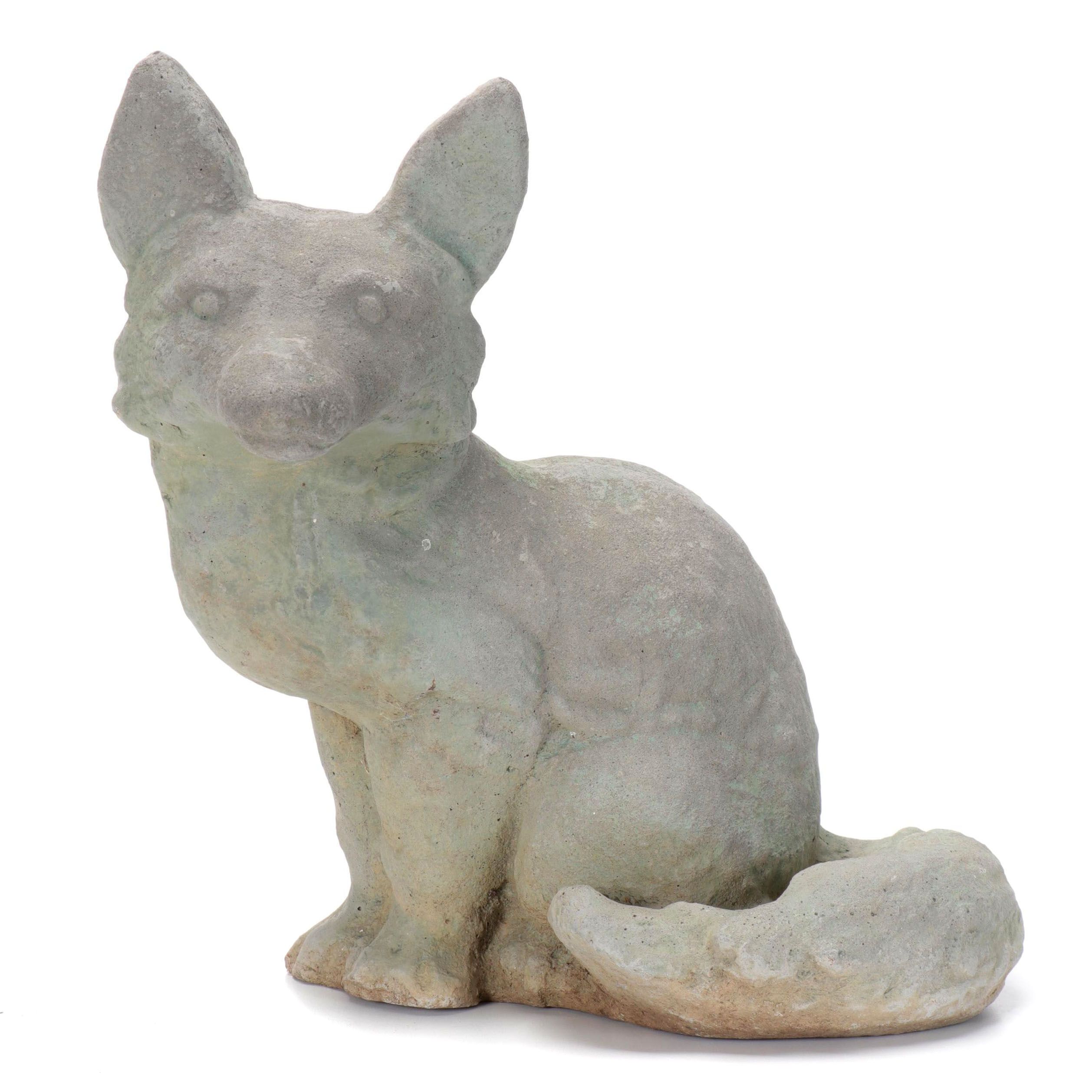 Cast Concrete Fox Garden Statue EBTH