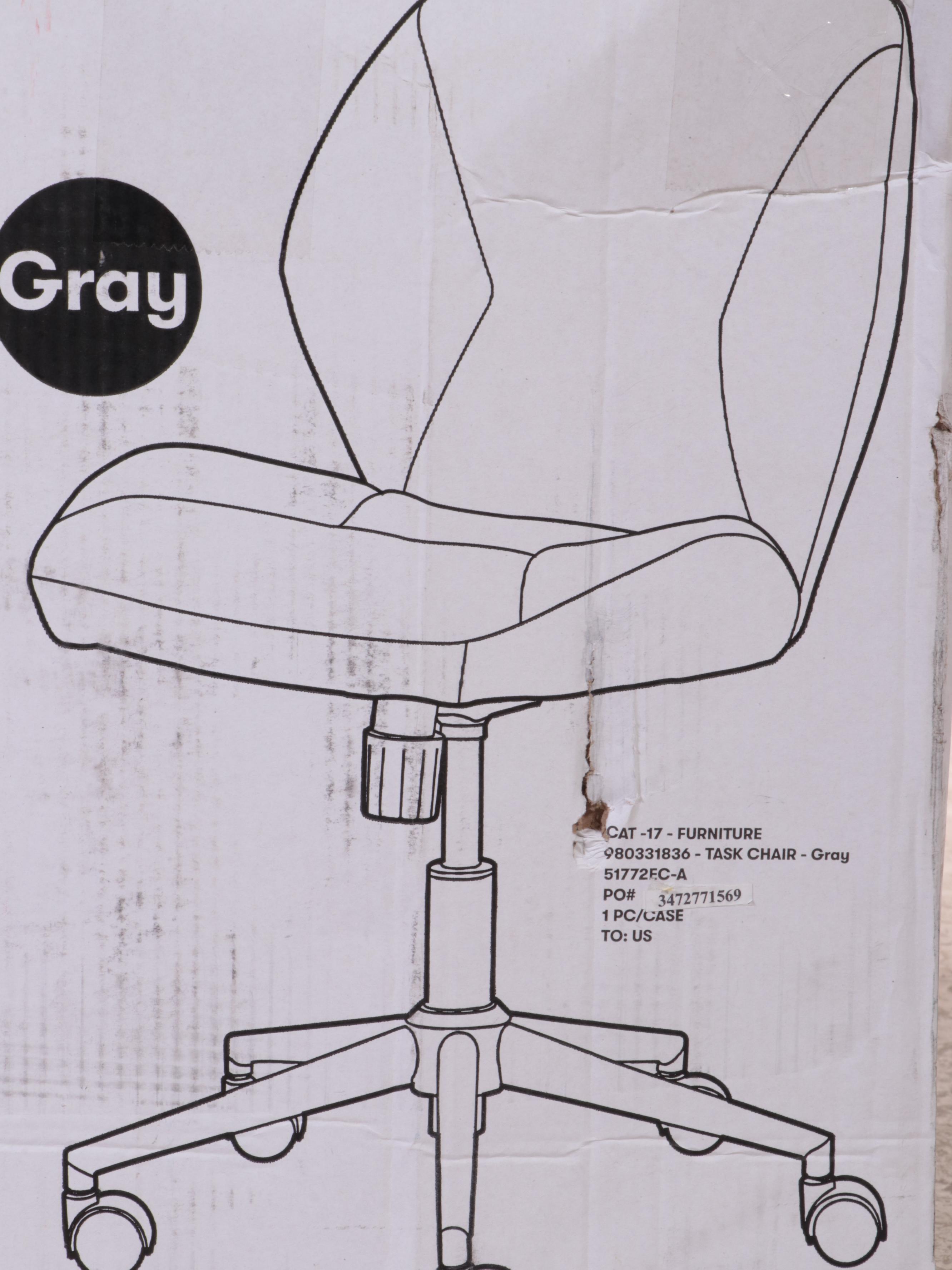 Serta Faux Leather Upholstered Task Chair in Gray EBTH