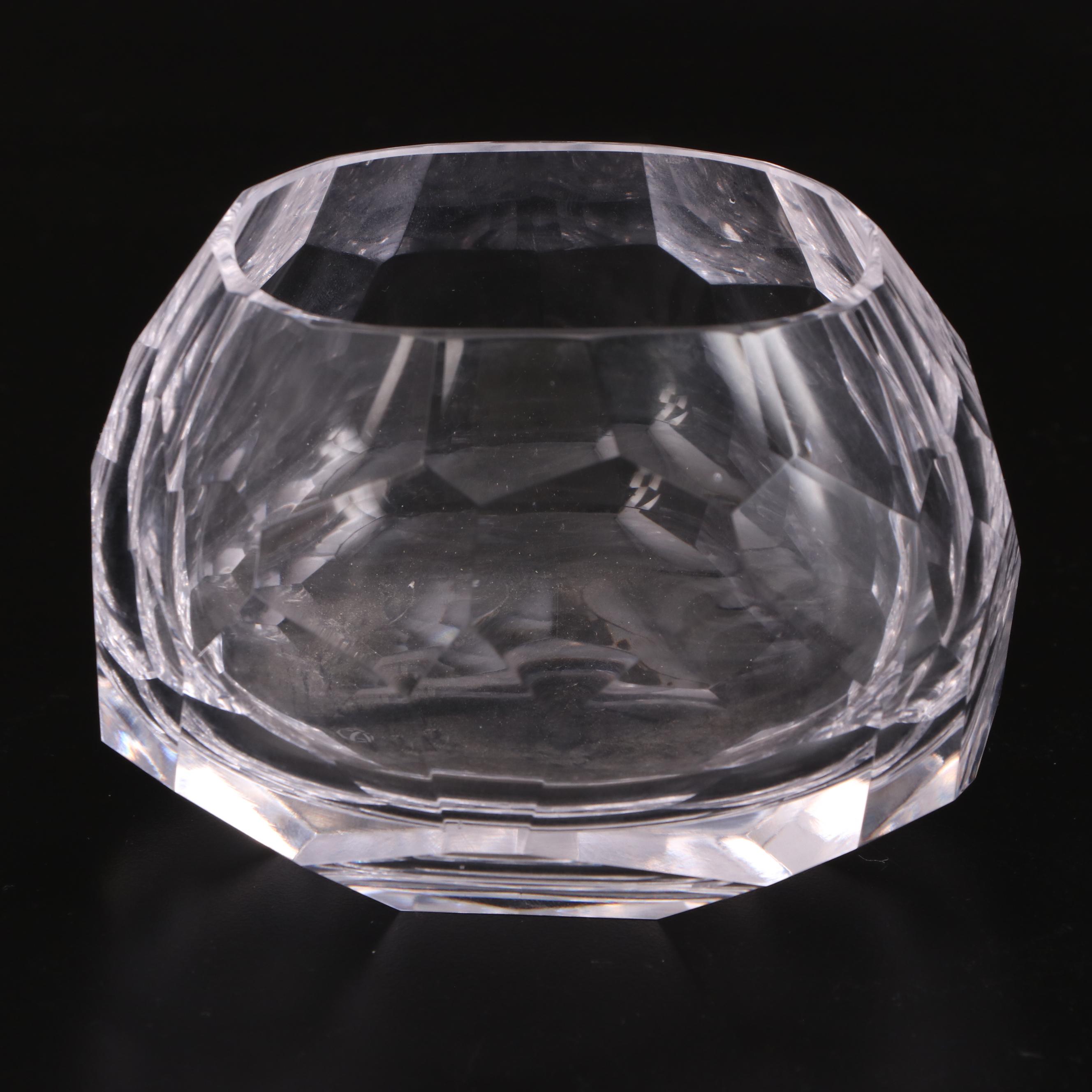 Krosno "Silhouette" Glass Bowl and Faceted Votive Holder EBTH