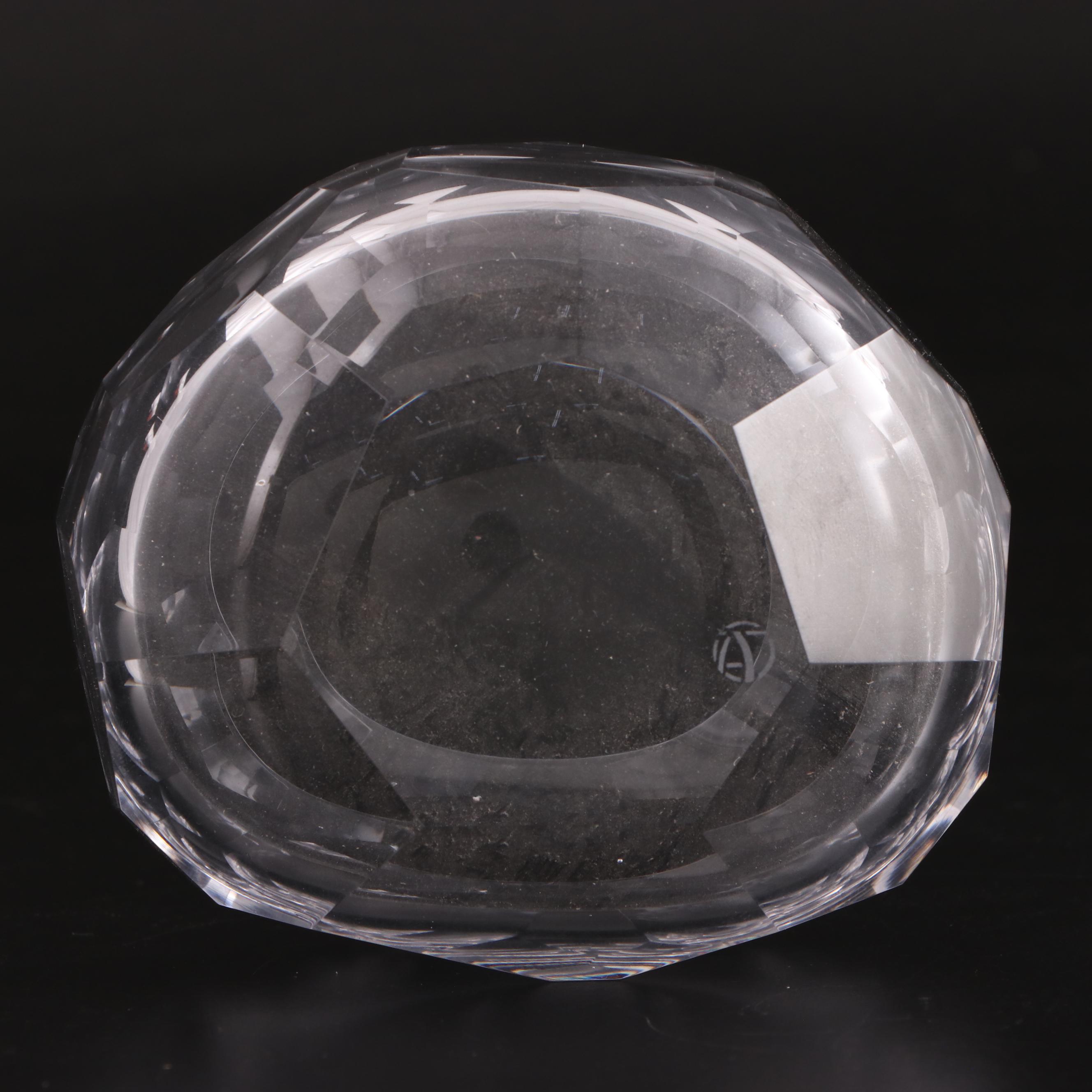 Krosno "Silhouette" Glass Bowl and Faceted Votive Holder EBTH