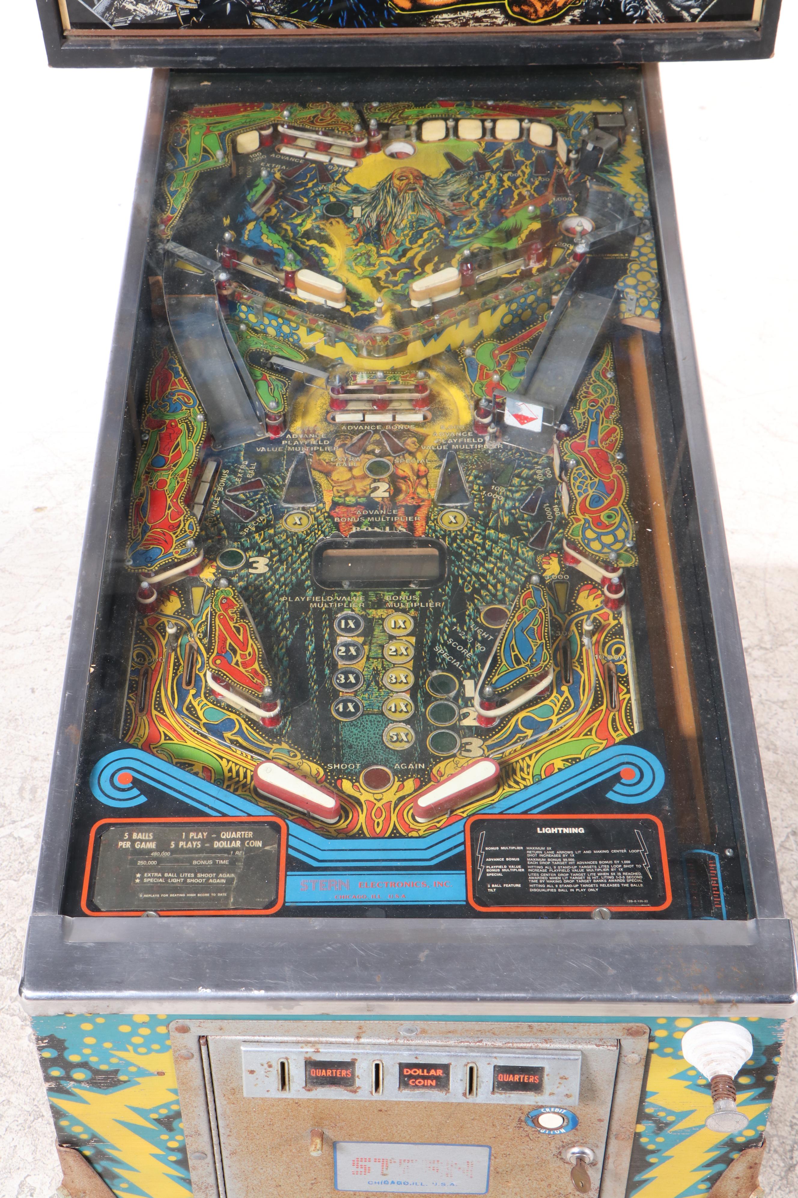 Stern Lightning Pinball Machine EBTH