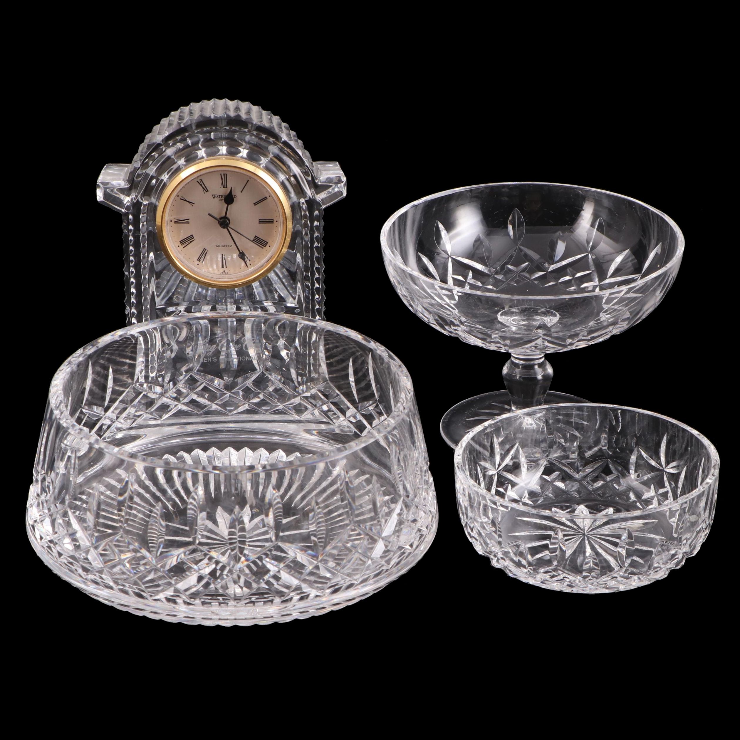 Waterford Crystal "Lismore" Salad Bowl and Compote, Bowl and Mantel
