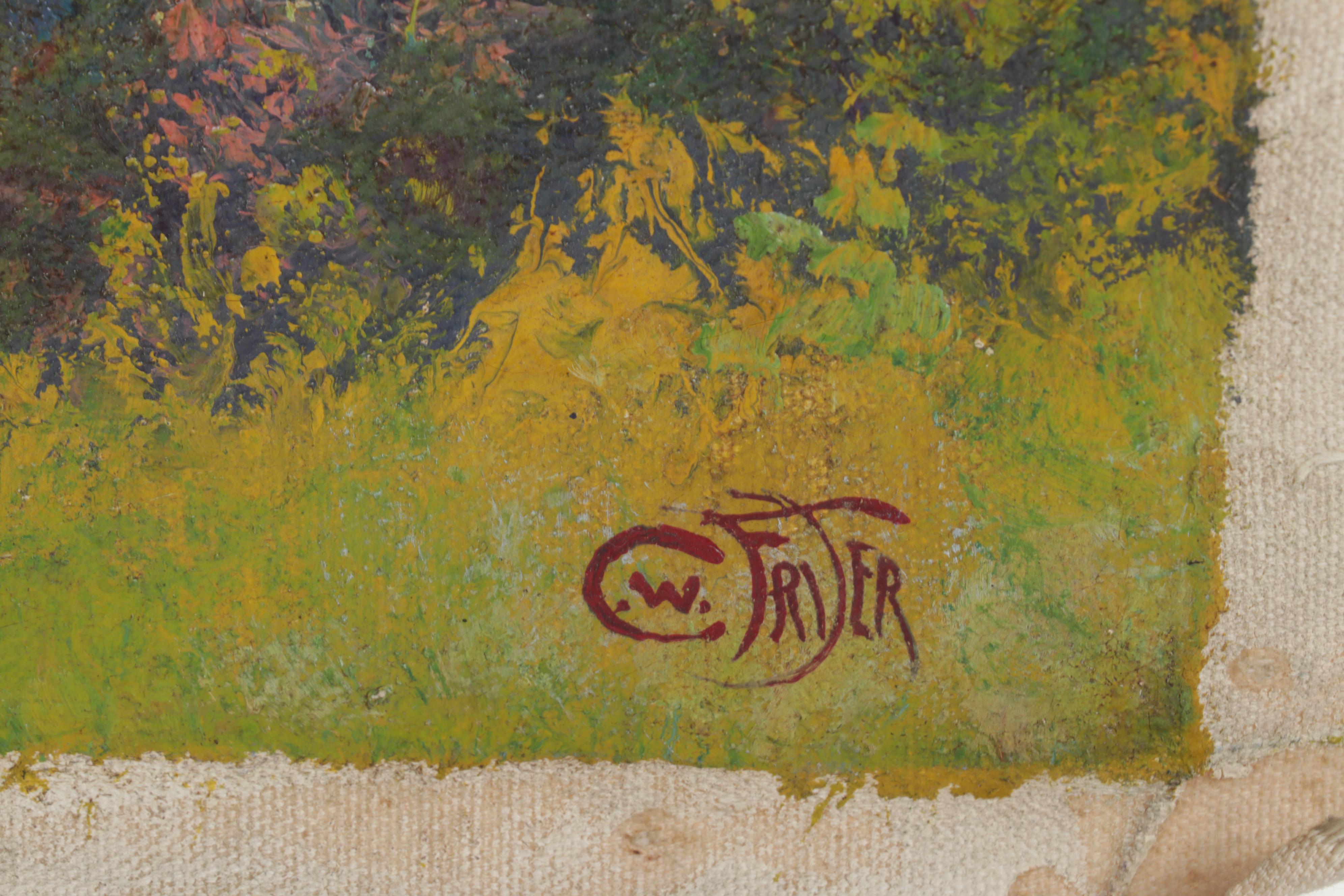 C. W. Fryer Landscape Oil Painting, Mid 20th Century EBTH