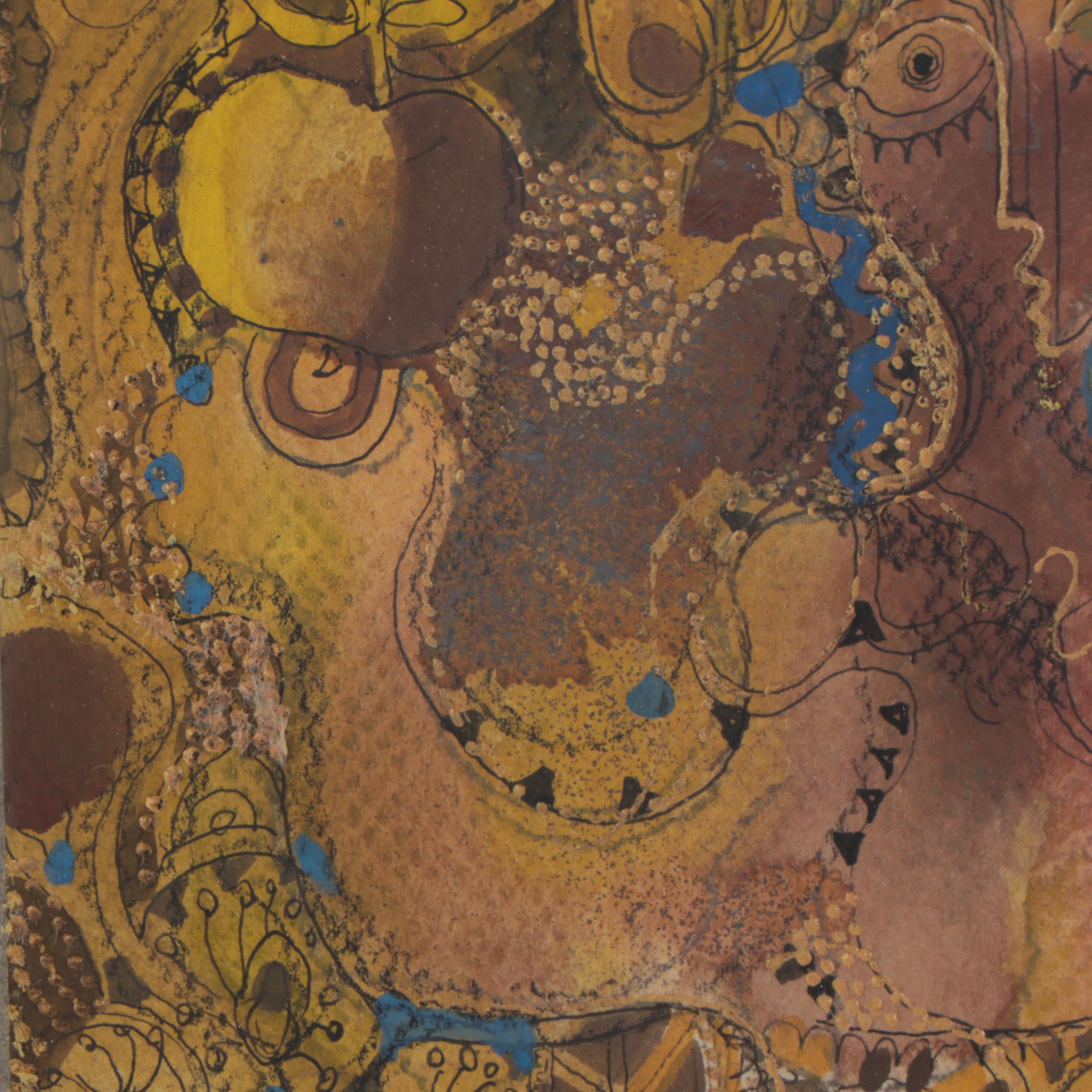 Edouard Edigarian Mixed Media Painting of Figure EBTH