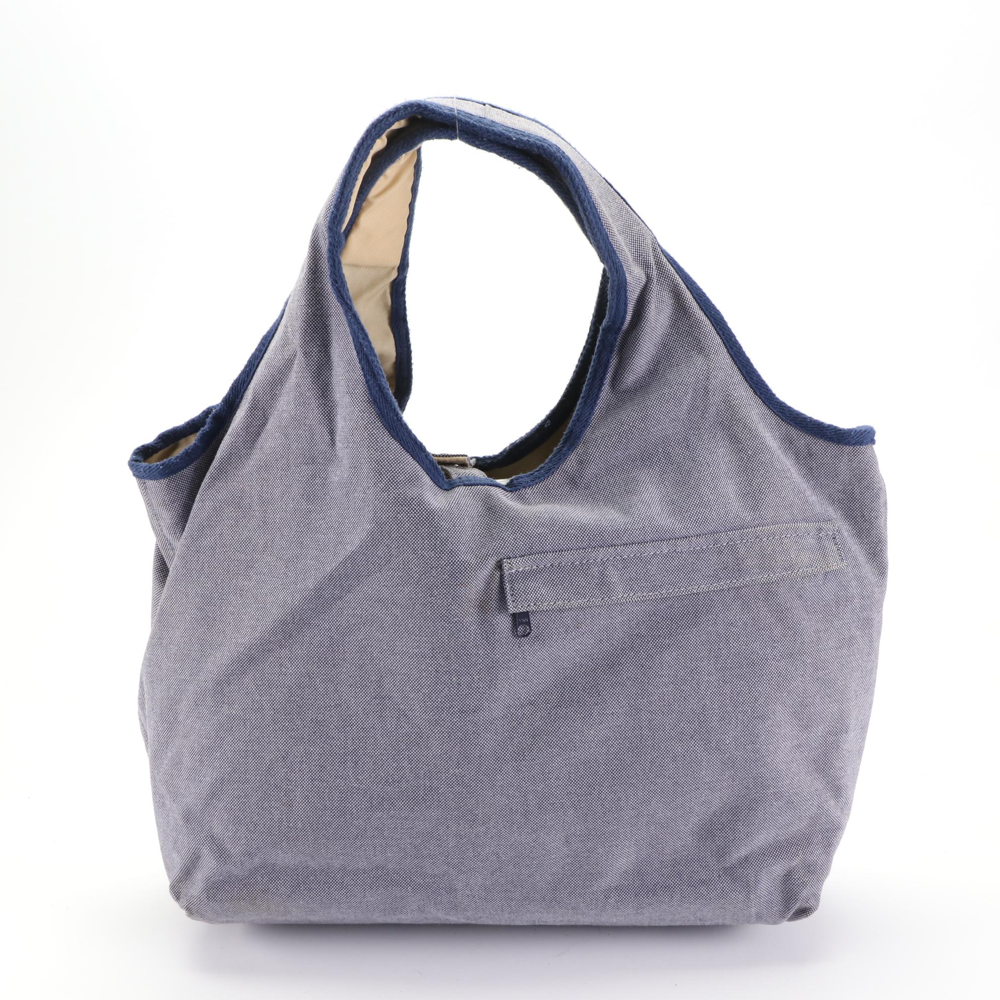 Hunting World ''Borneo'' Series Tote Bag in Blue Canvas EBTH