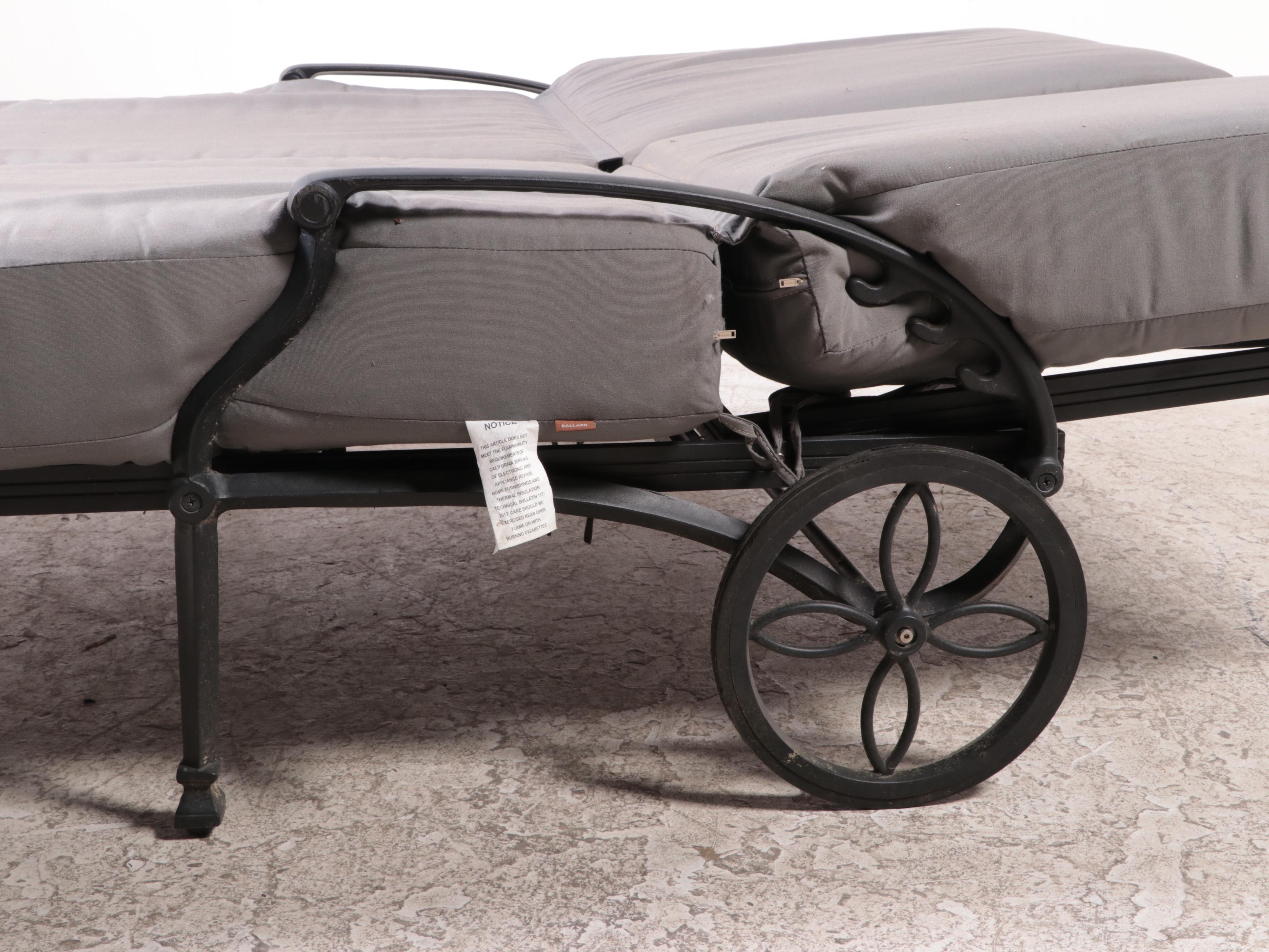 Ballard Designs "Amalfi" Double Chaise Patio Lounger with Cushions EBTH