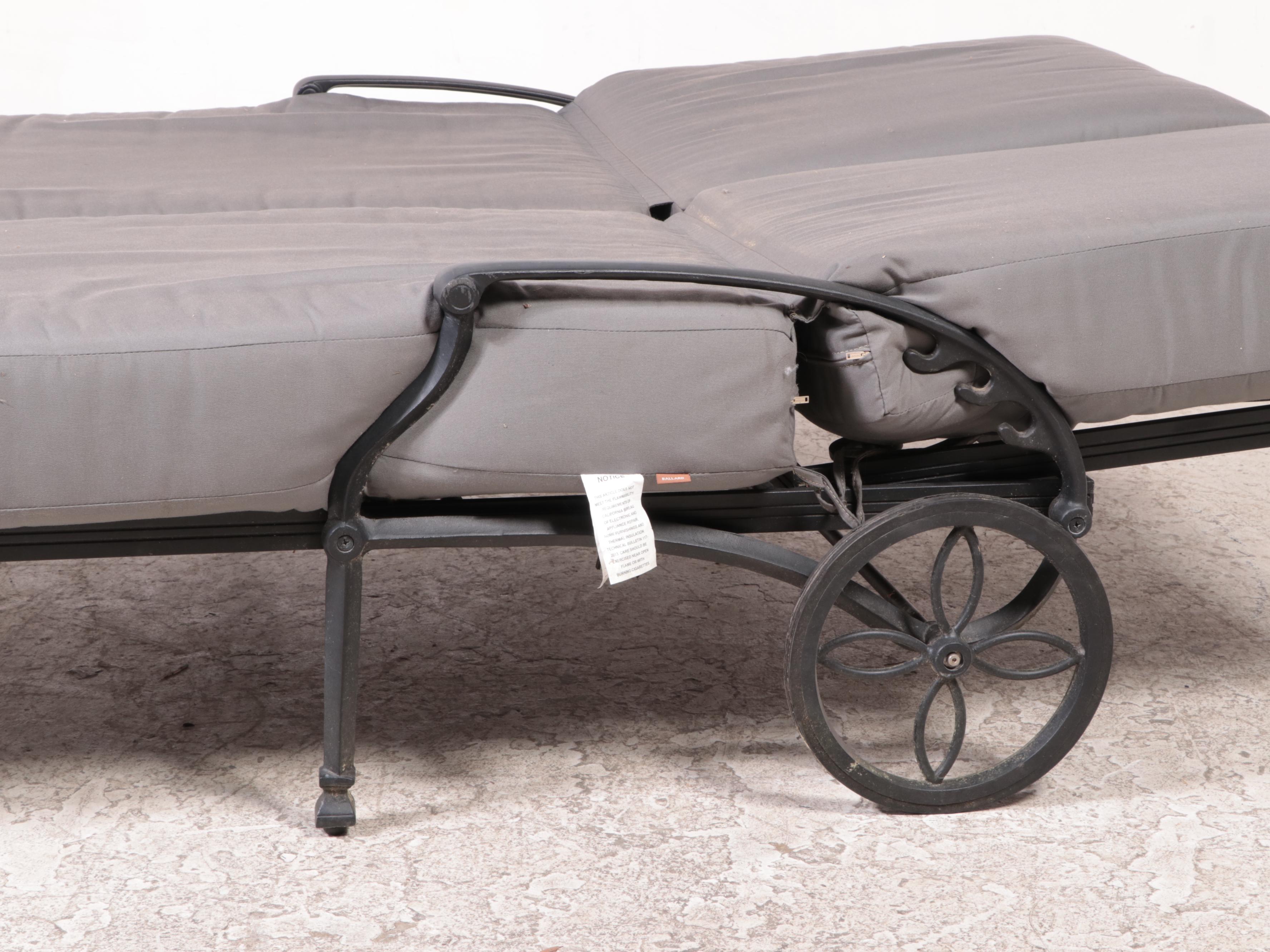 Ballard Designs "Amalfi" Double Chaise Patio Lounger with Cushions EBTH