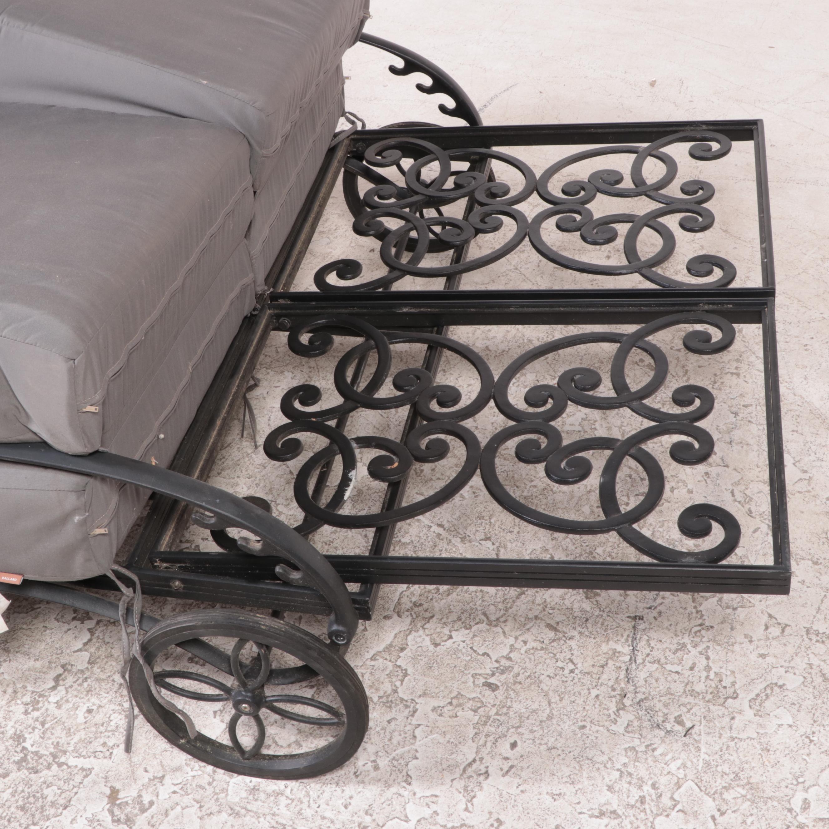 Ballard Designs "Amalfi" Double Chaise Patio Lounger with Cushions EBTH