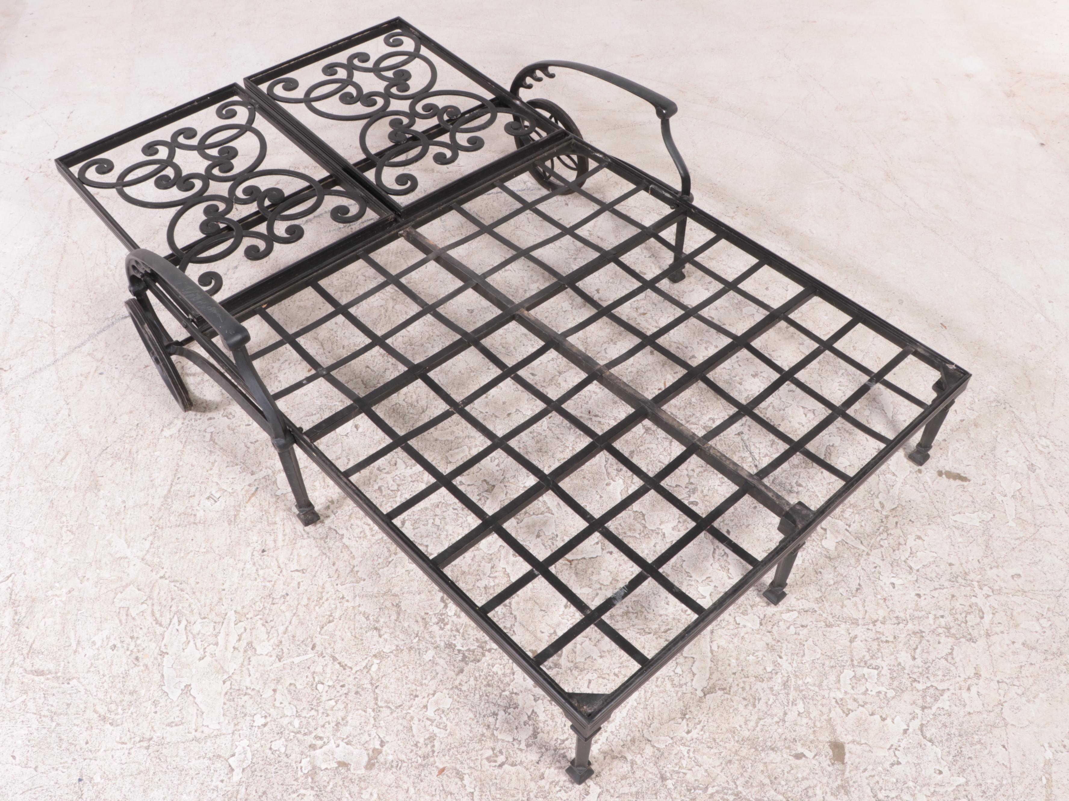 Ballard Designs "Amalfi" Double Chaise Patio Lounger with Cushions EBTH