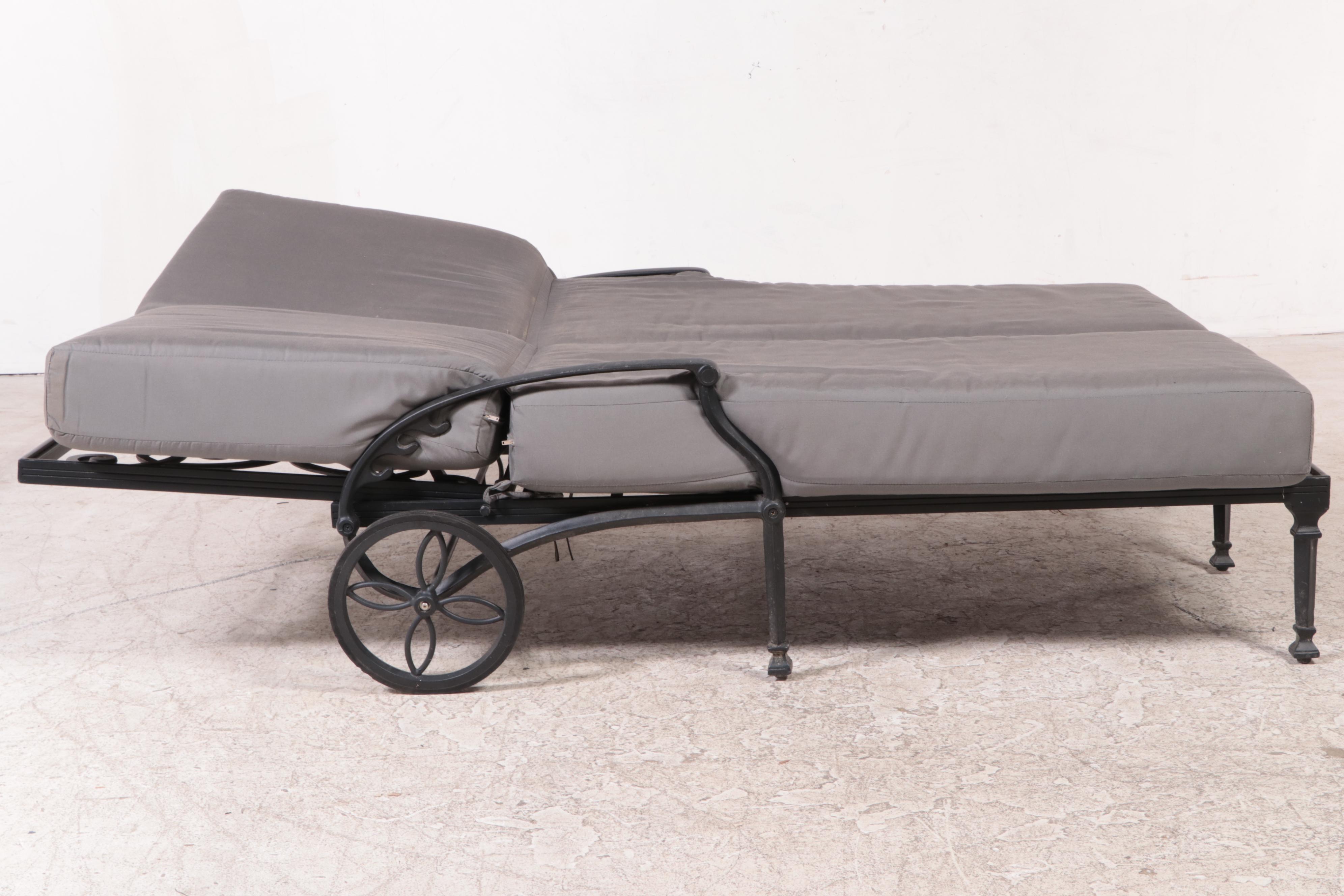 Ballard Designs "Amalfi" Double Chaise Patio Lounger with Cushions EBTH