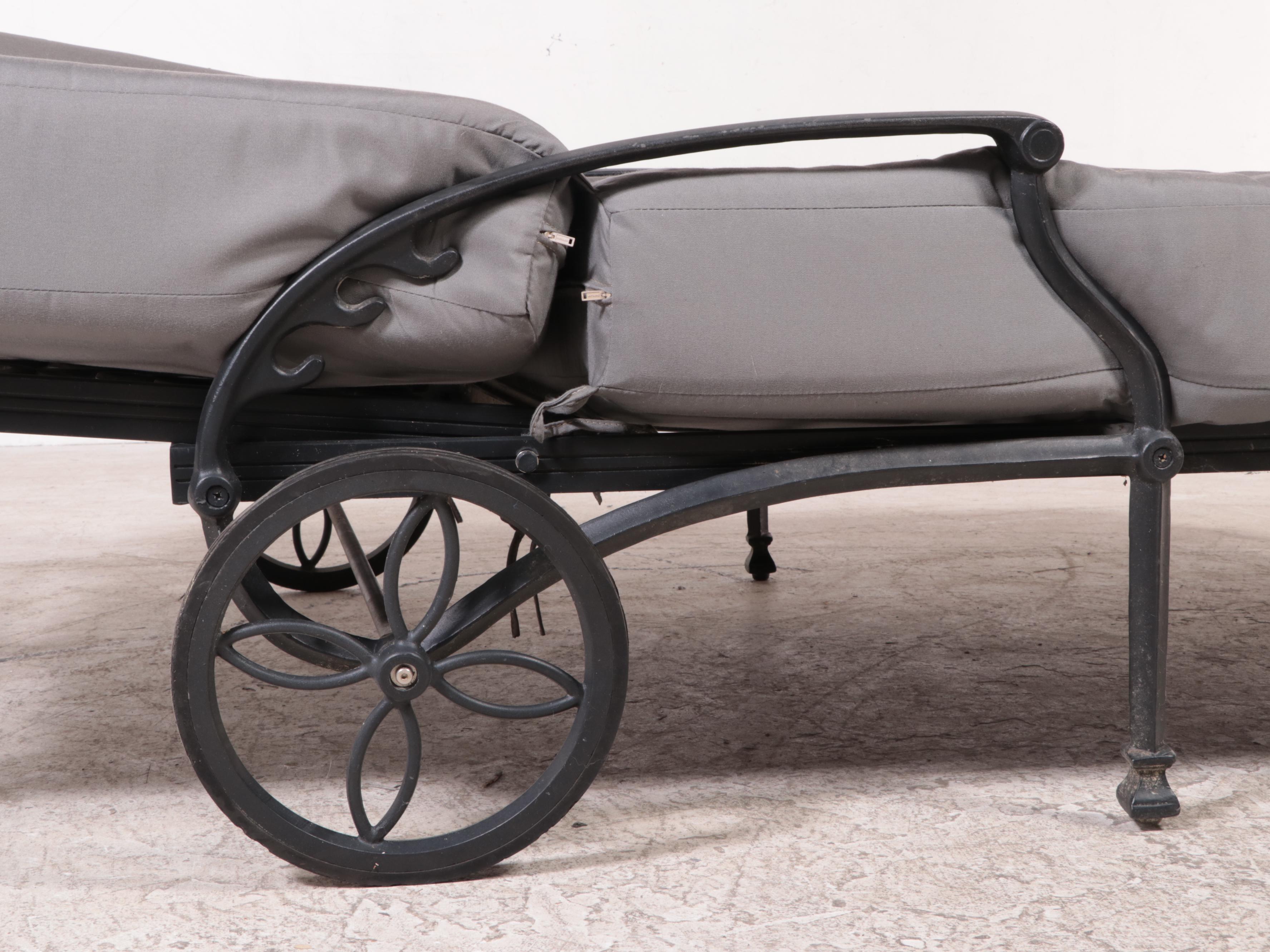 Ballard Designs "Amalfi" Double Chaise Patio Lounger with Cushions EBTH