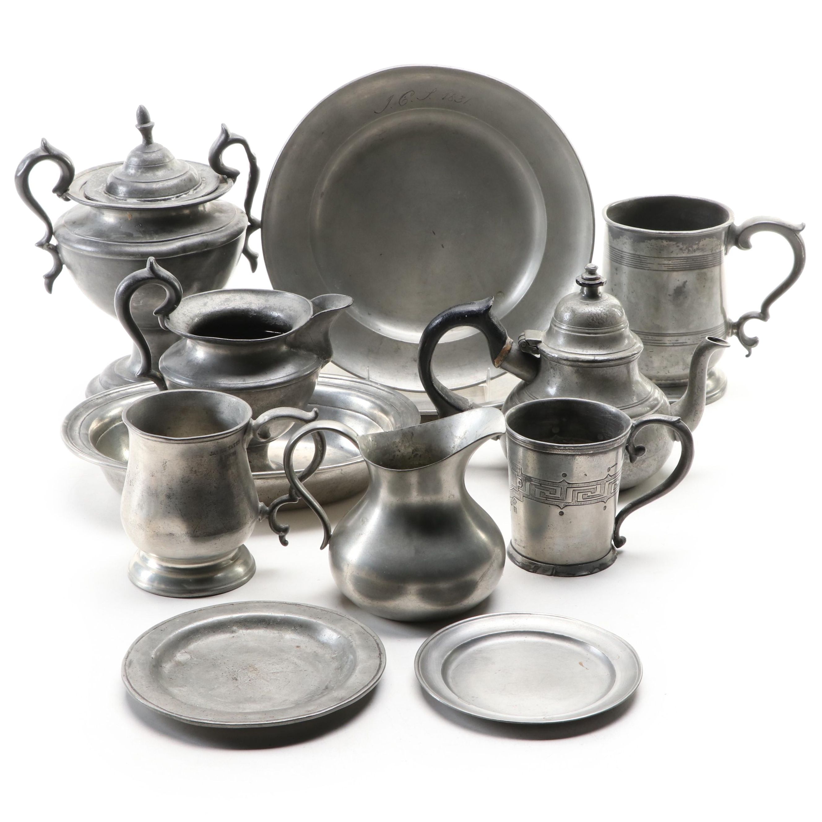 James Yates Pewter Half Pint, Cosi Tabellini Pewter Oval Bowl and Other