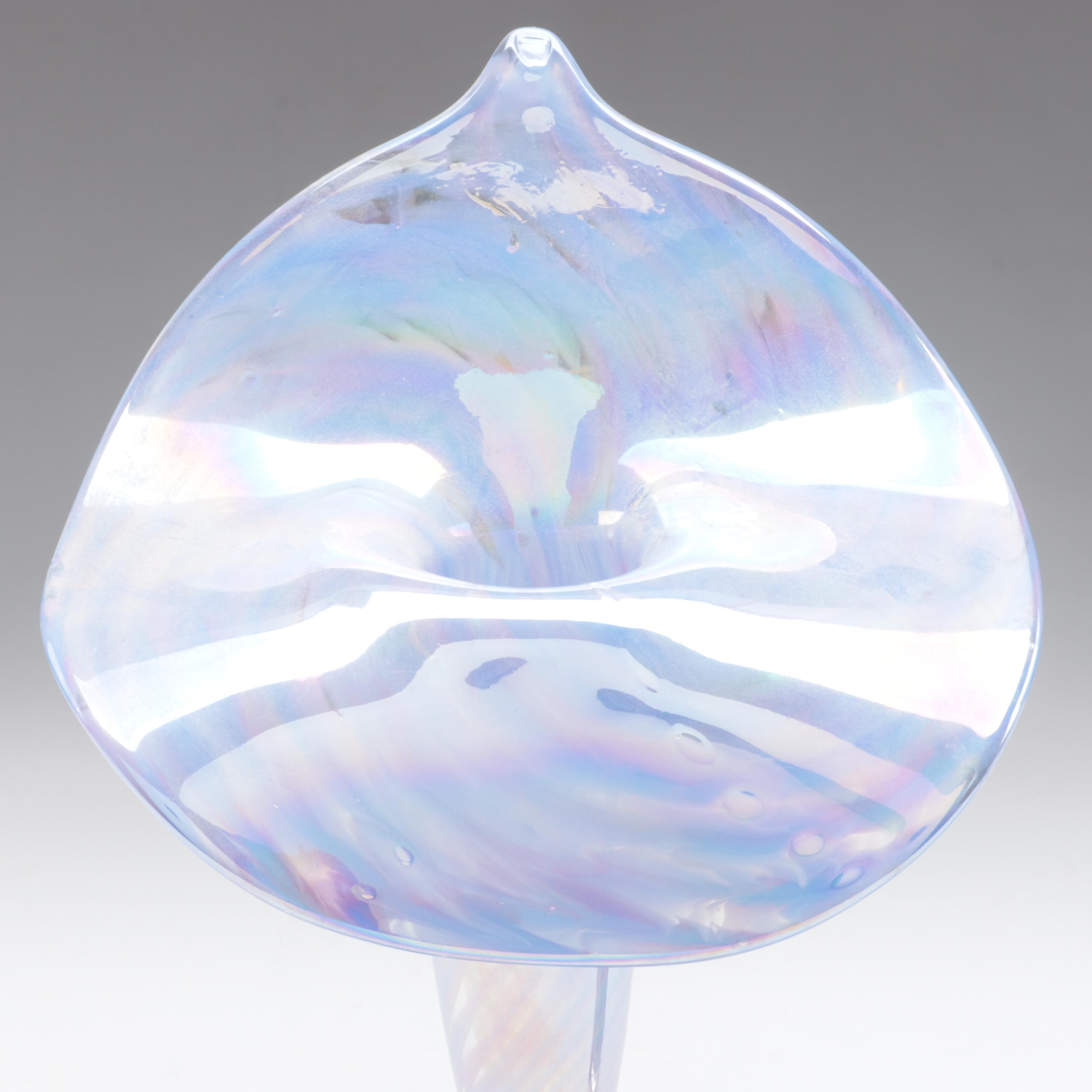 Joe Deanda Iridescent JackinthePulpit Art Glass Vase with Other Vase