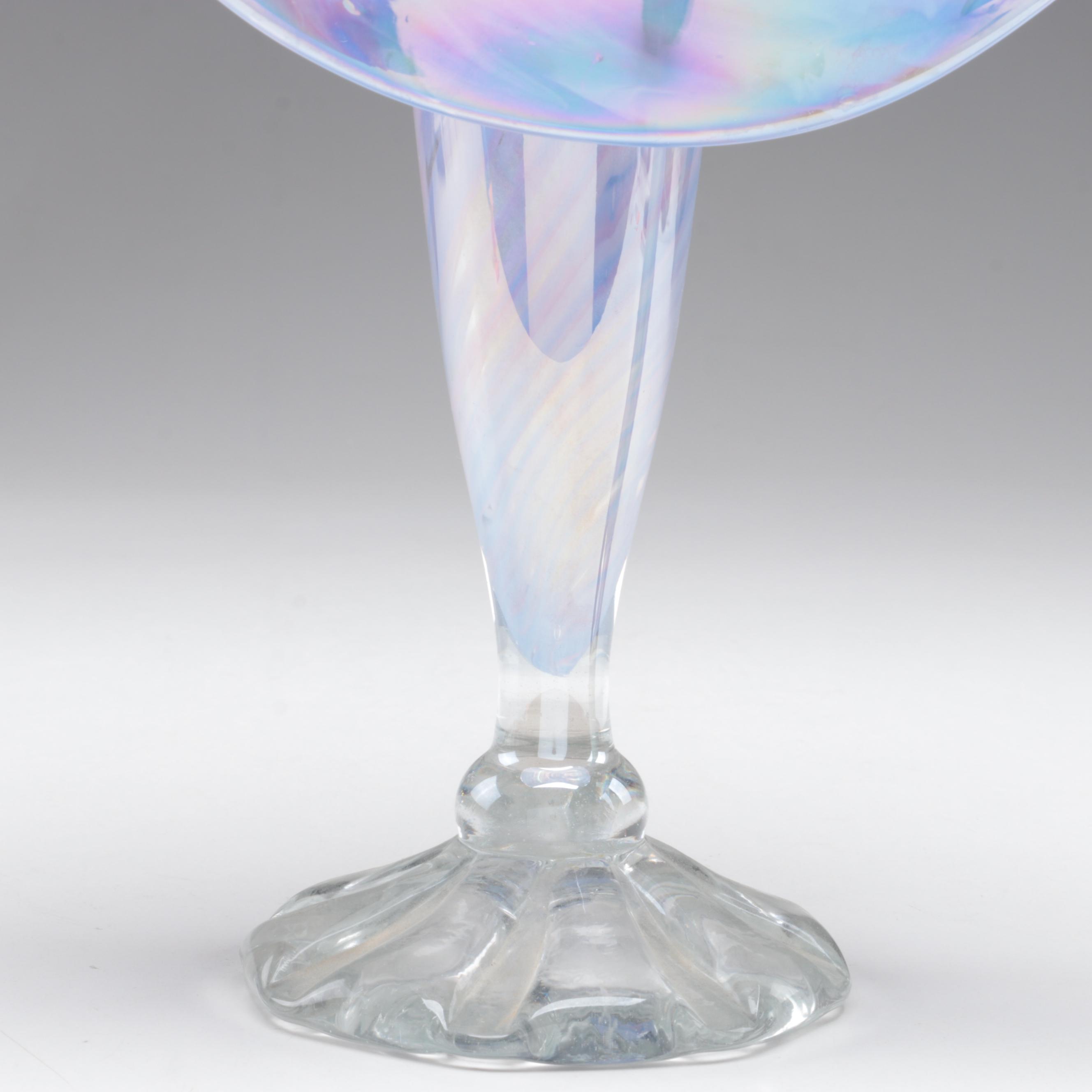 Joe Deanda Iridescent JackinthePulpit Art Glass Vase with Other Vase