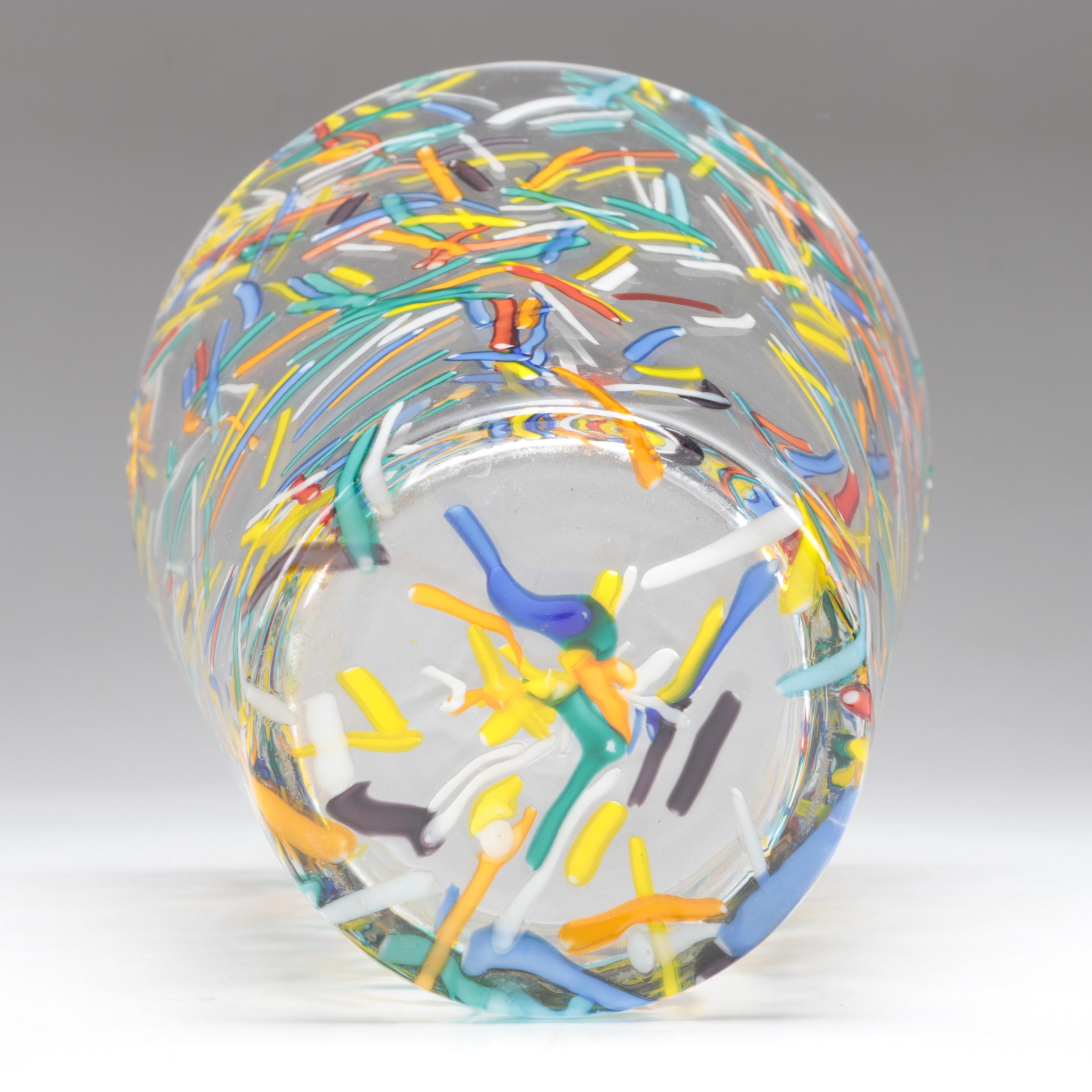 Crate and Barrel Glass Confetti Vase EBTH