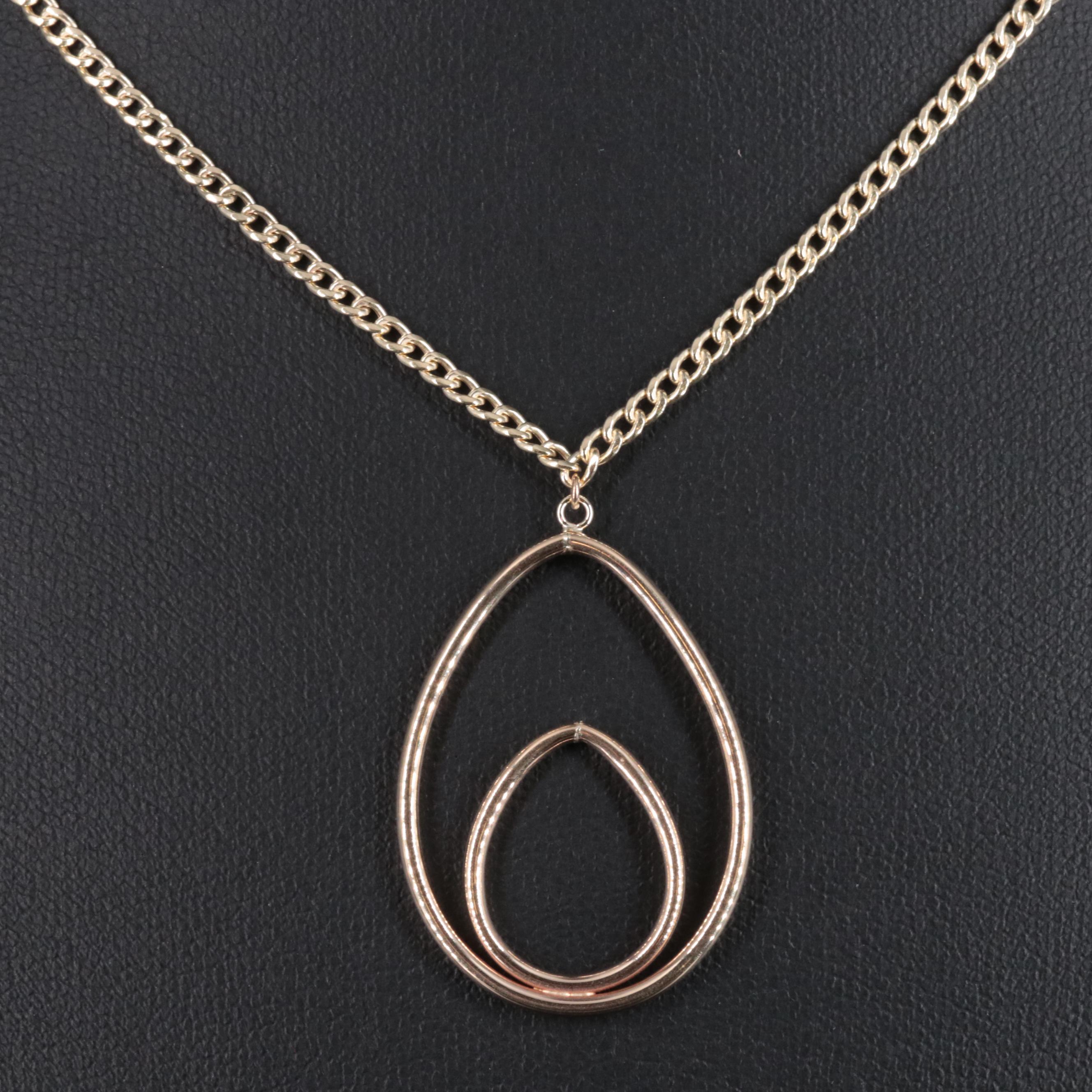 10K Teardrop Pendant Necklace EBTH
