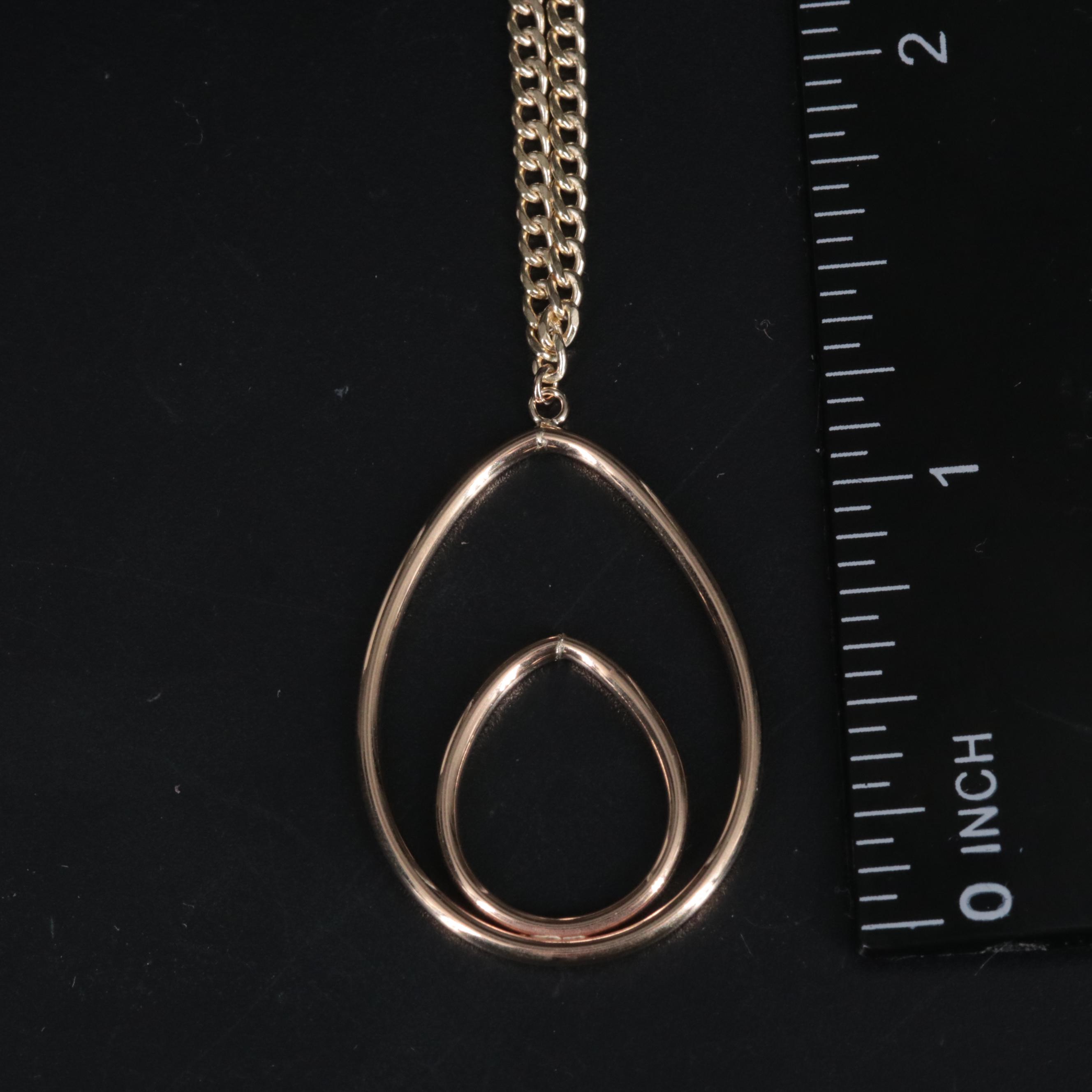 10K Teardrop Pendant Necklace EBTH