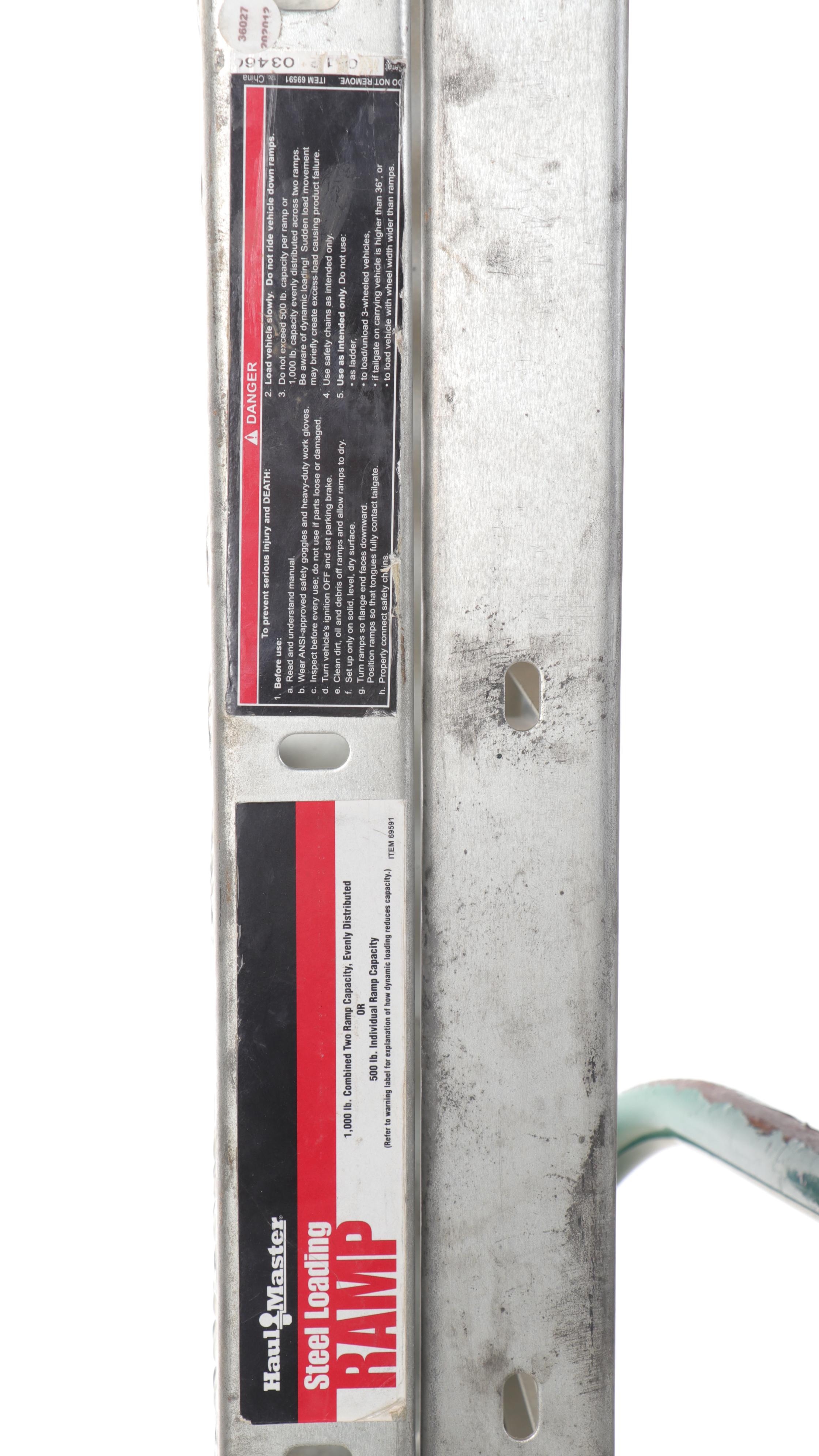 Pair of Haul Master Steel Car Loading Ramps With Dolly EBTH