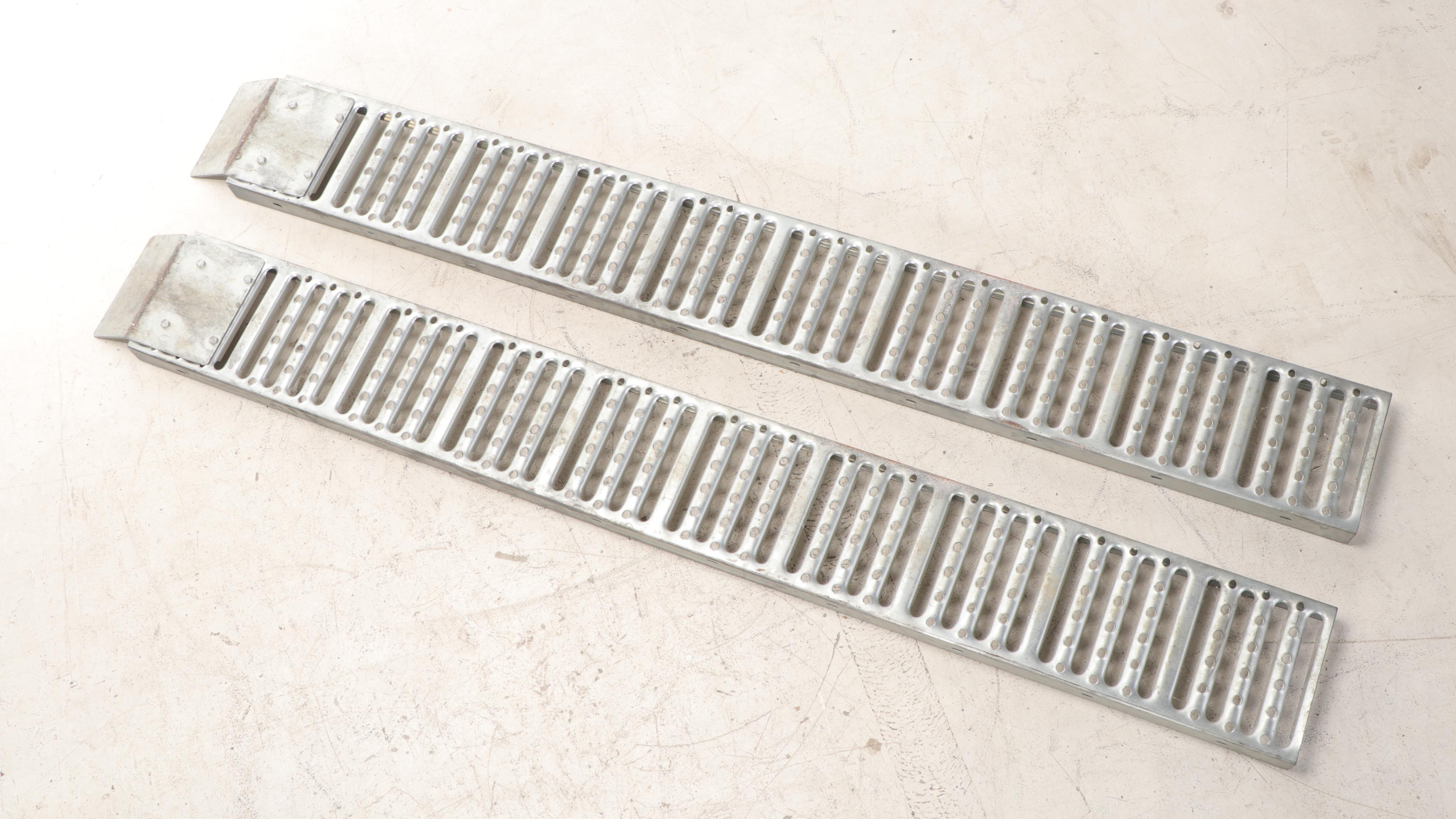 Pair of Haul Master Steel Car Loading Ramps With Dolly EBTH