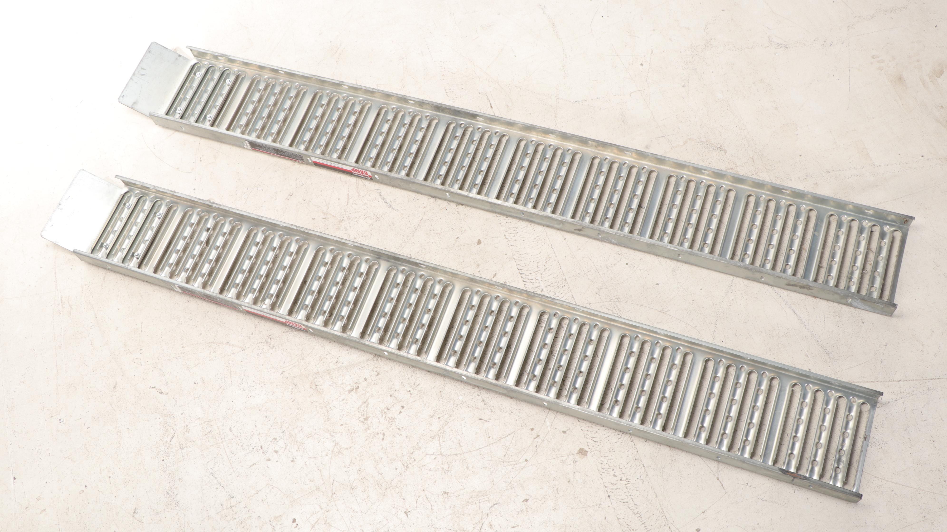 Pair of Haul Master Steel Car Loading Ramps With Dolly EBTH