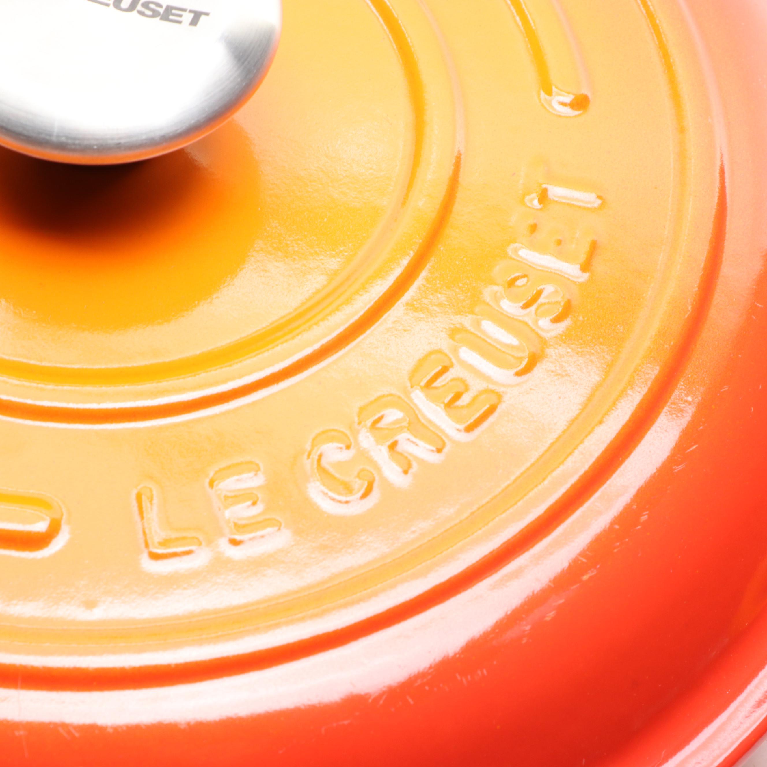 Le Creuset Flame 2.25 Qt. Enameled Cast Iron Braiser Pan EBTH