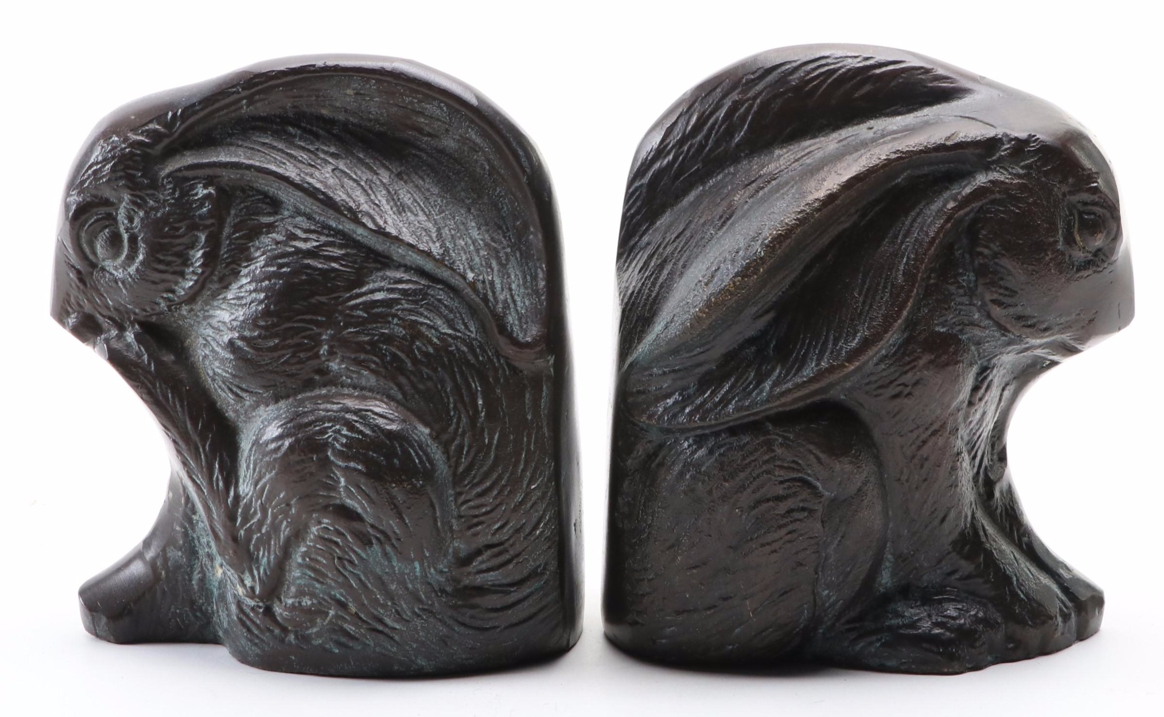 Andrea by Sadek Patinated Metal Seated Rabbit Bookends EBTH