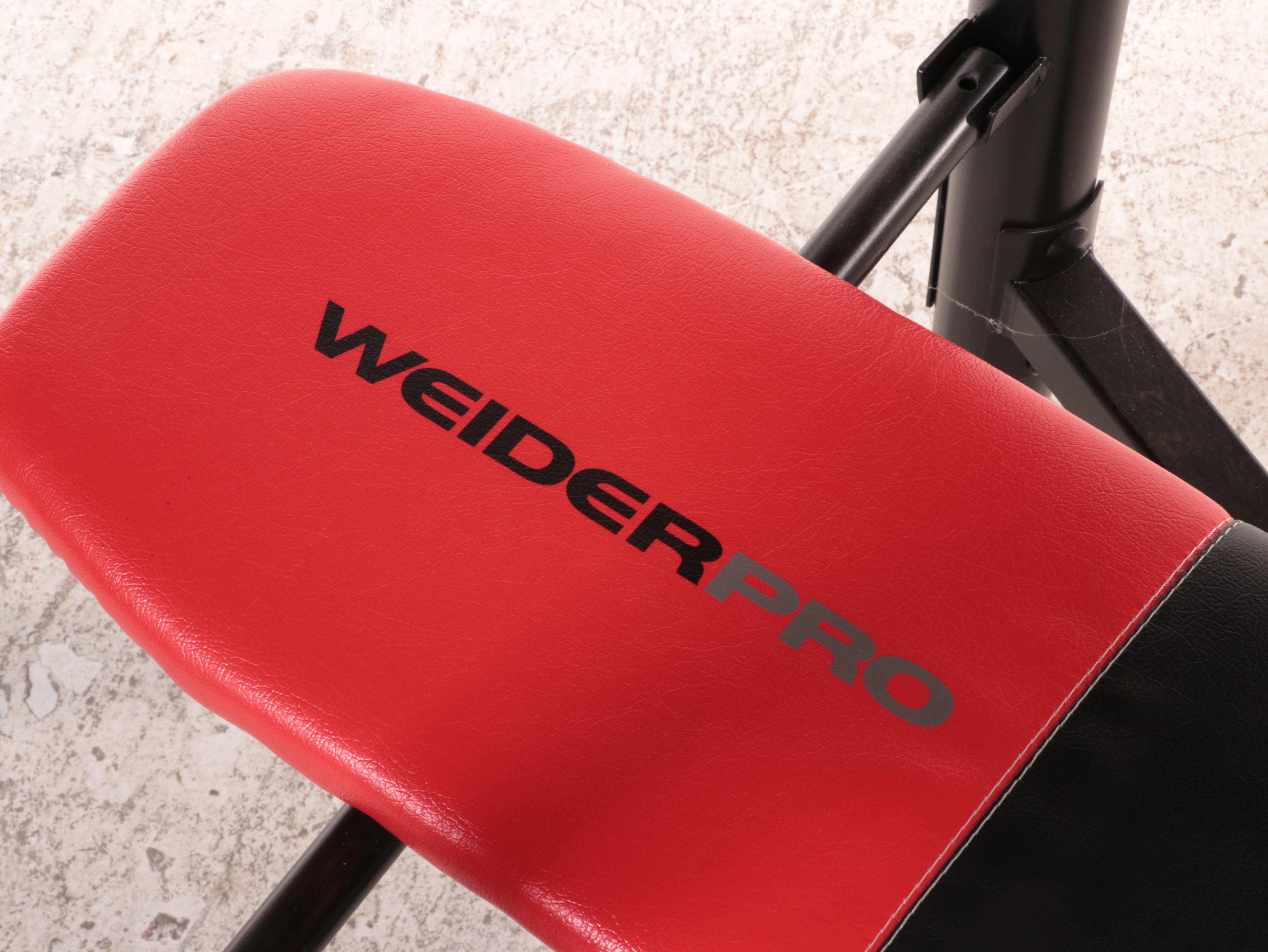 Weider Pro Weight Bench and 80 Lbs Barbell with Bowflex Adjustable Dumbbell Set EBTH