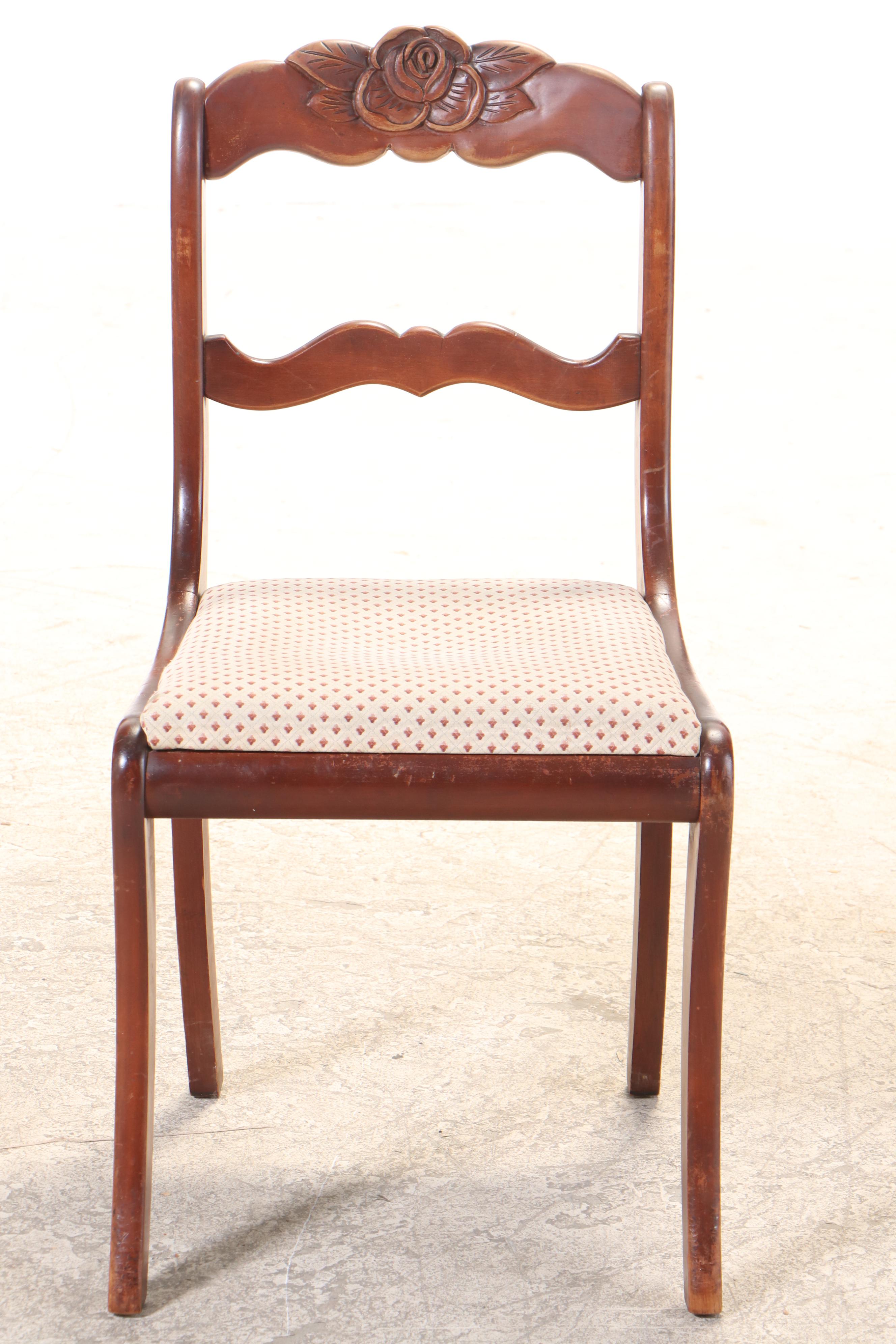 Willett "Wildwood Cherry" Double Pedestal Table with RoseCarved Side