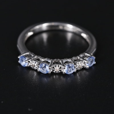 Sterling Silver Topaz and Cubic Zirconia Band