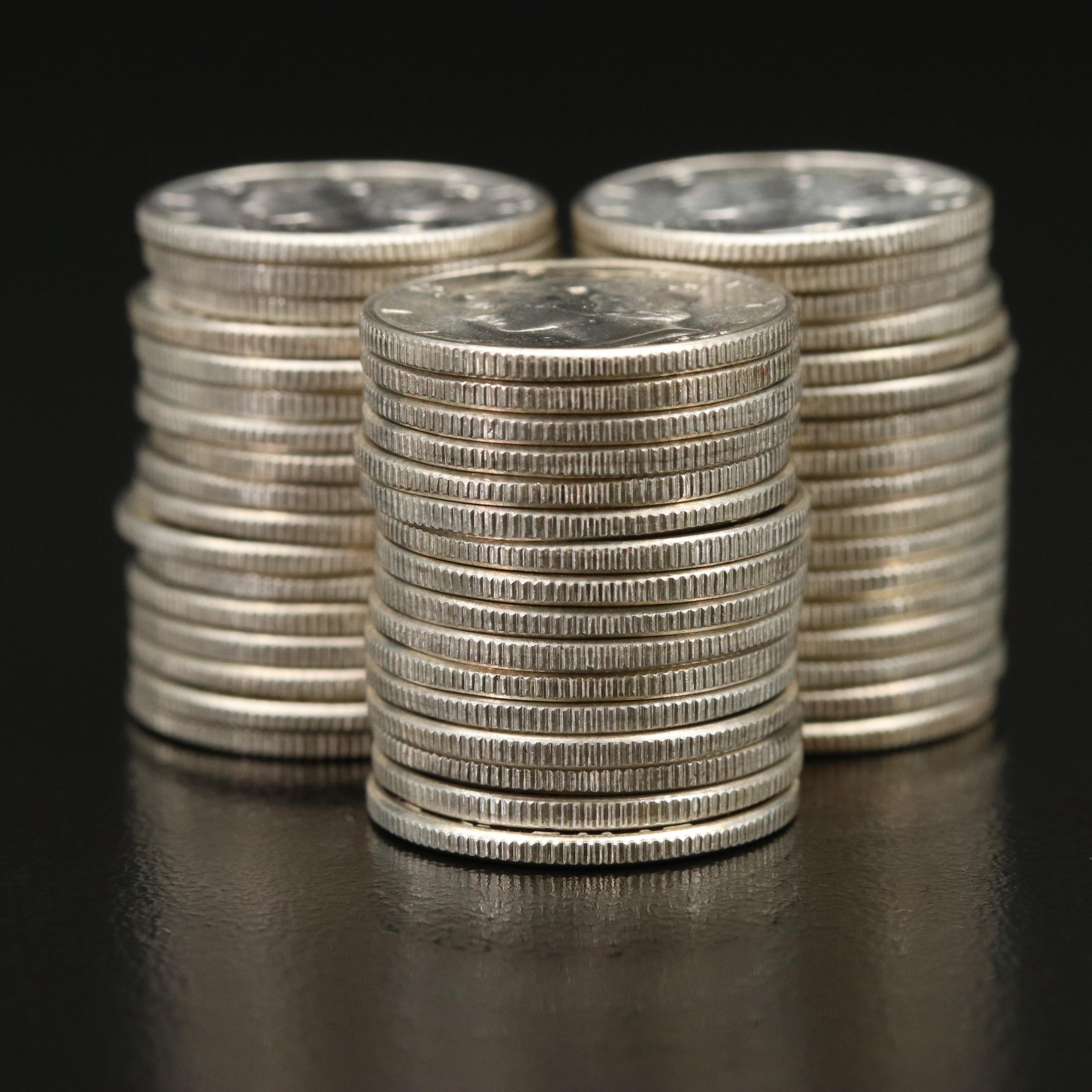 50 Uncirculated 1945 Mercury Silver Dimes | EBTH