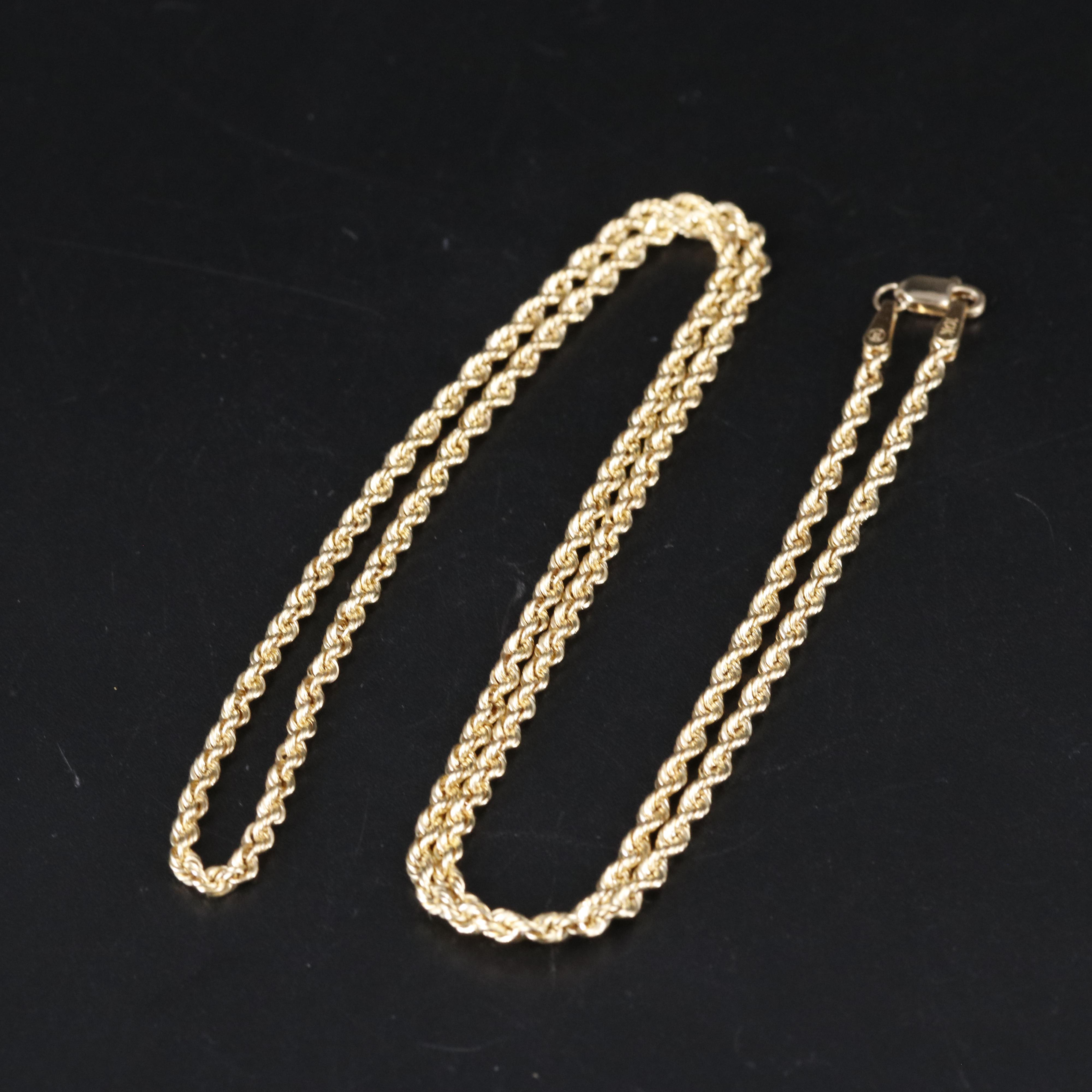 10K Rope Chain Necklace EBTH
