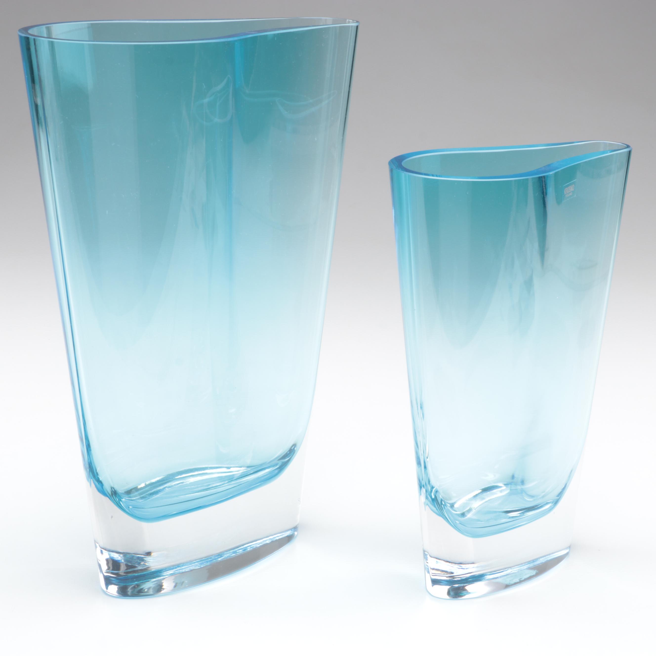 Krosno Polish Blue Glass Vases EBTH