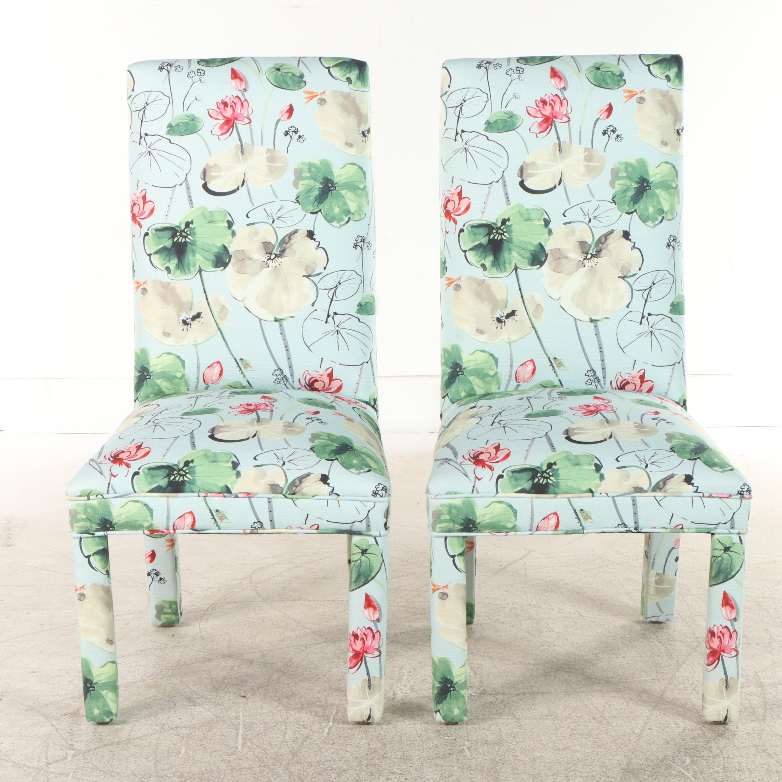 Pair of CustomUpholstered Parsons Chairs EBTH