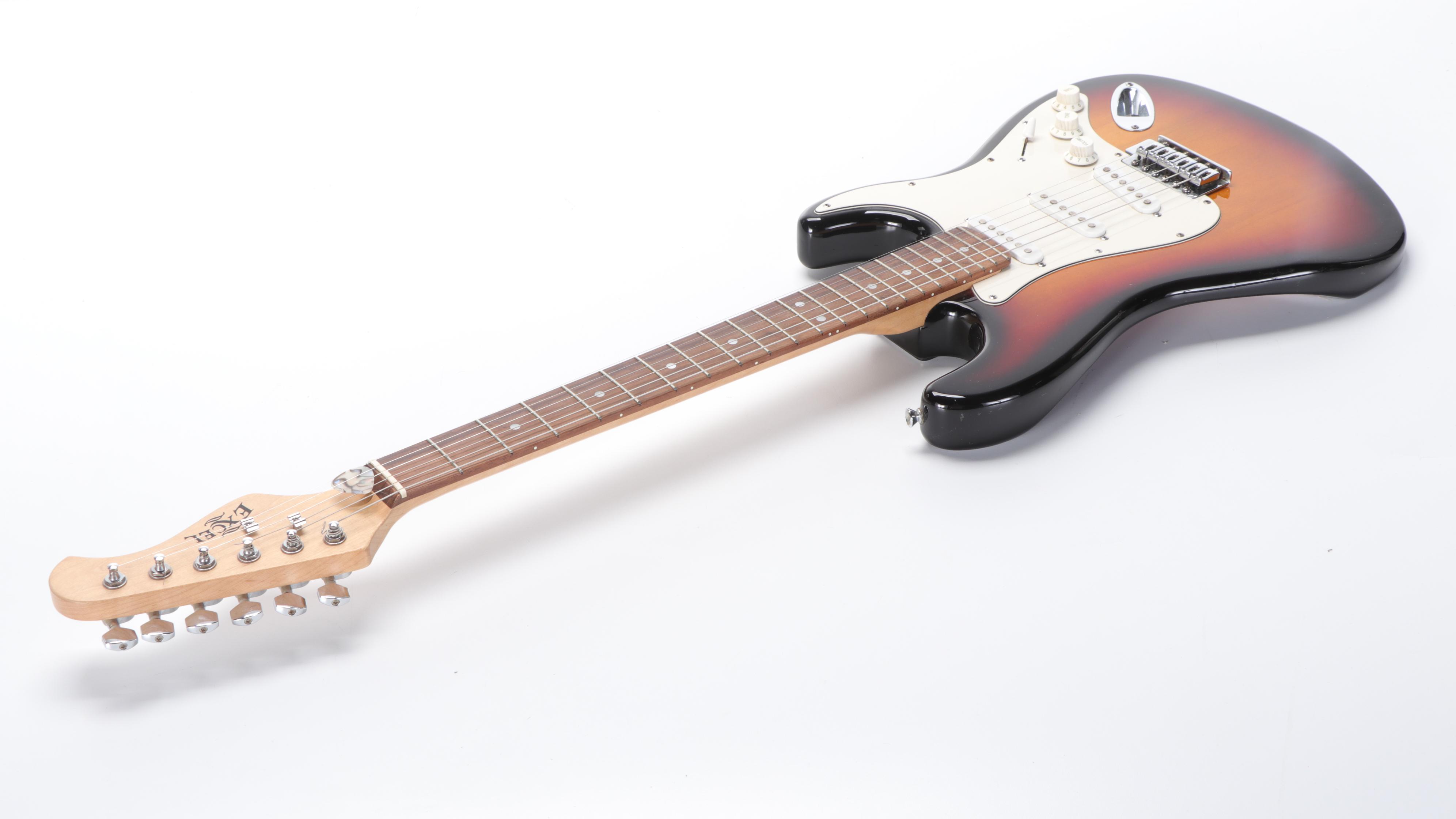 Excel Sunburst Electric Solid Body Guitar EBTH