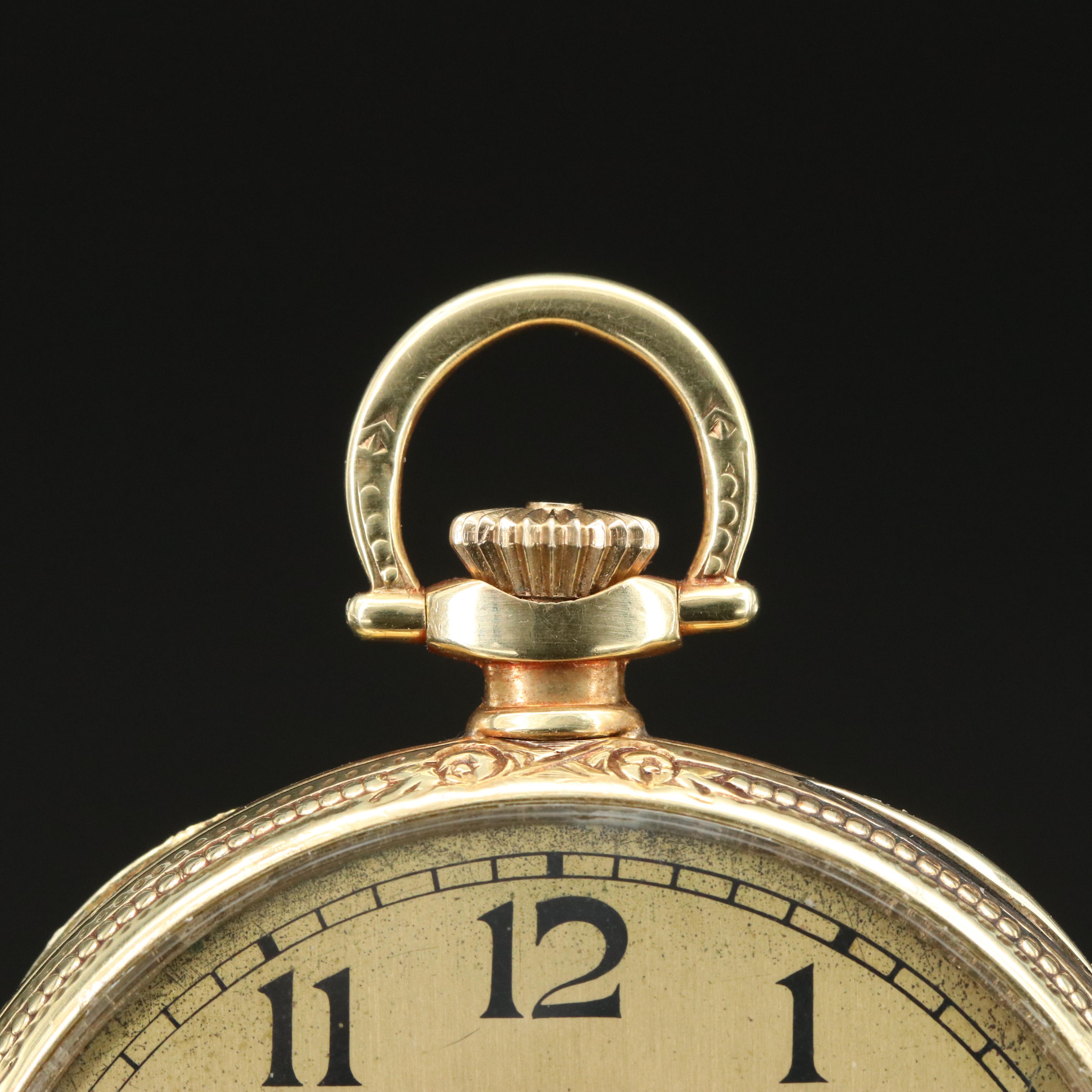 14K Hamilton Open Face Pocket Watch EBTH