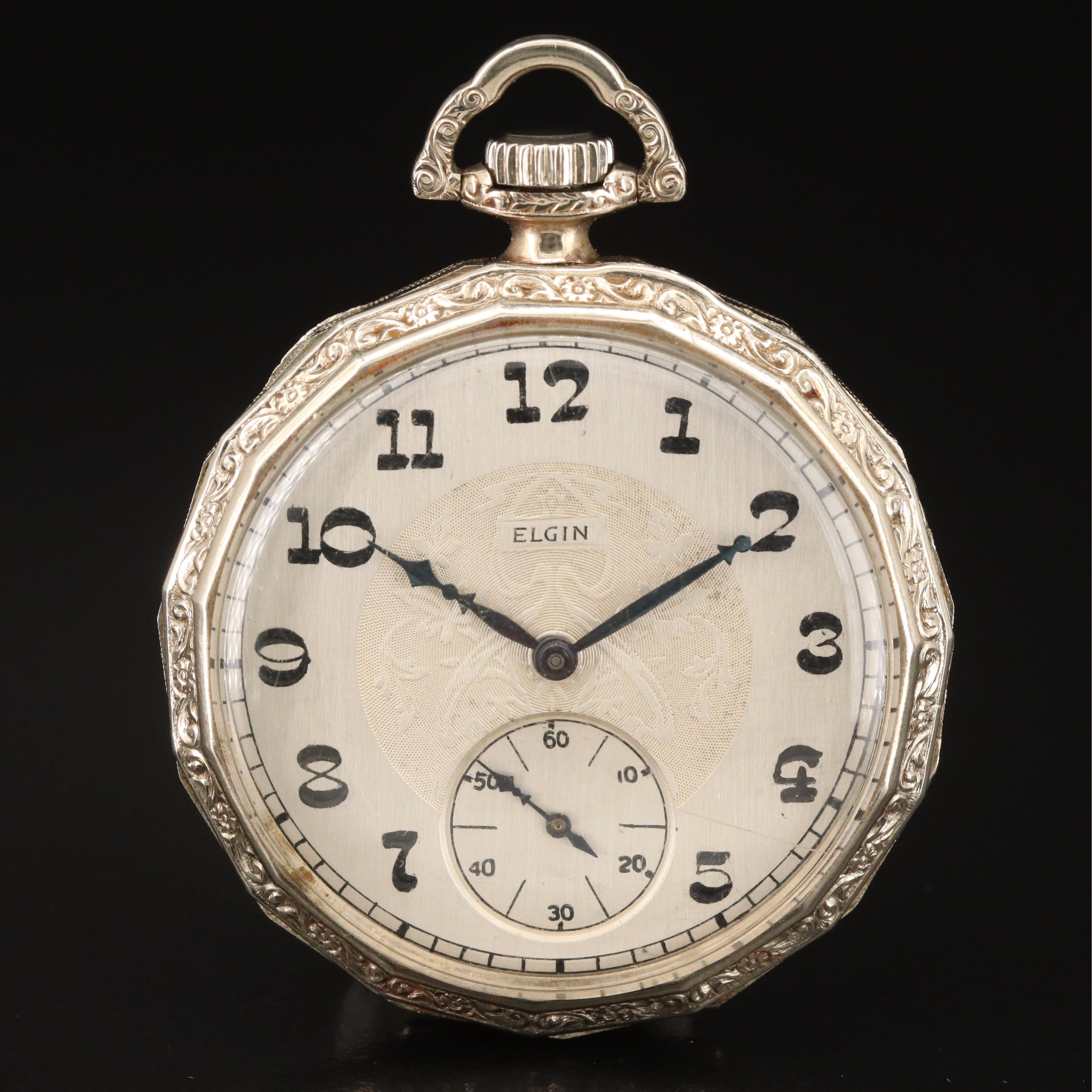 1925 Elgin Size 12 Open Face Pocket Watch EBTH
