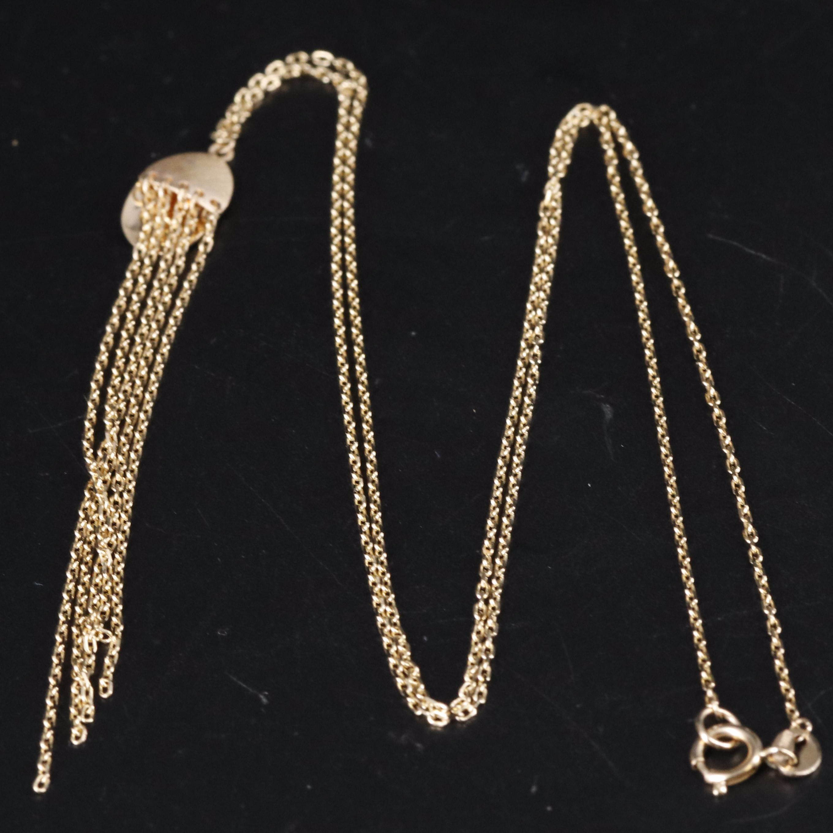 14K Teardrop Necklace EBTH