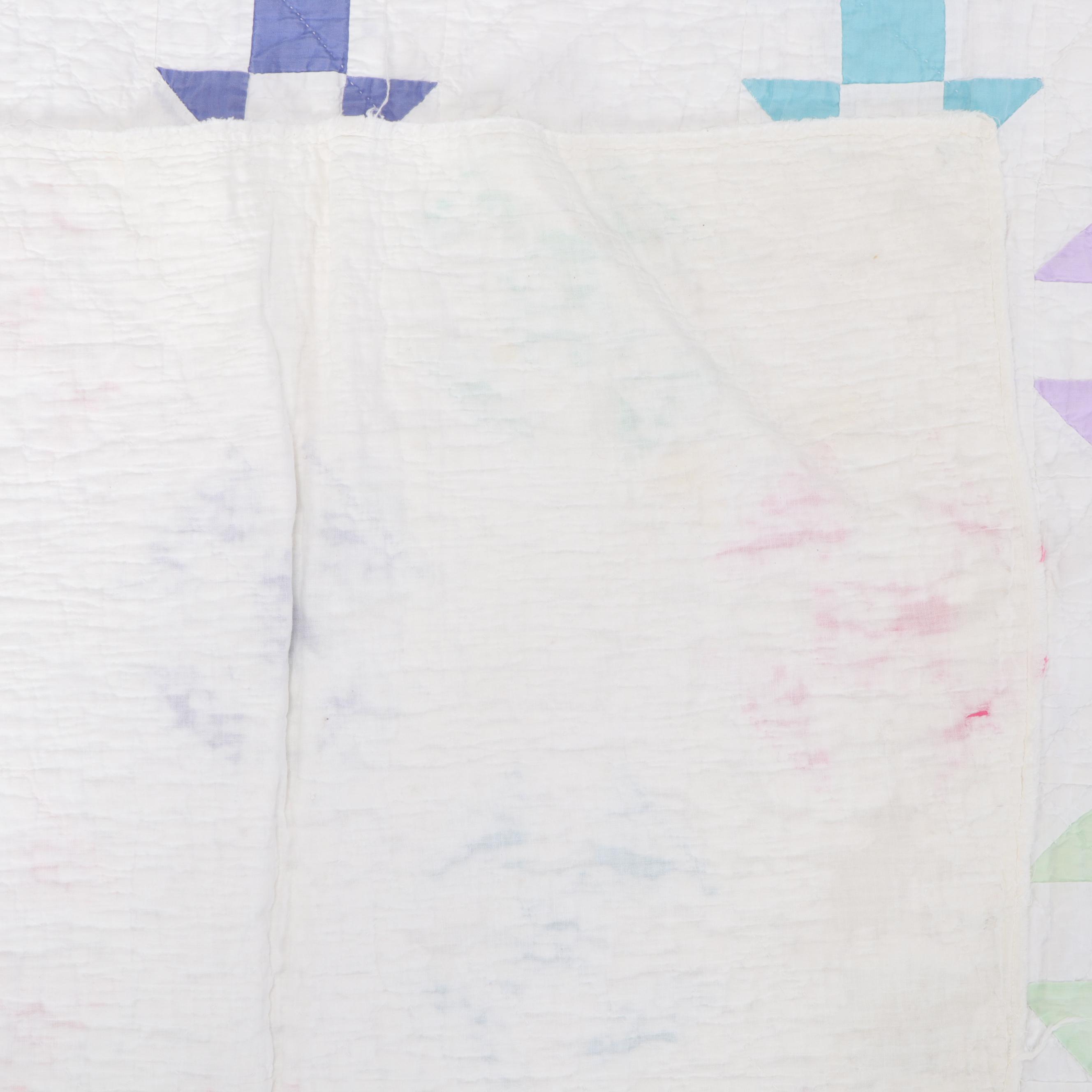 handmade-jacob-s-ladder-shoo-fly-and-other-pieced-cotton-quilts-ebth