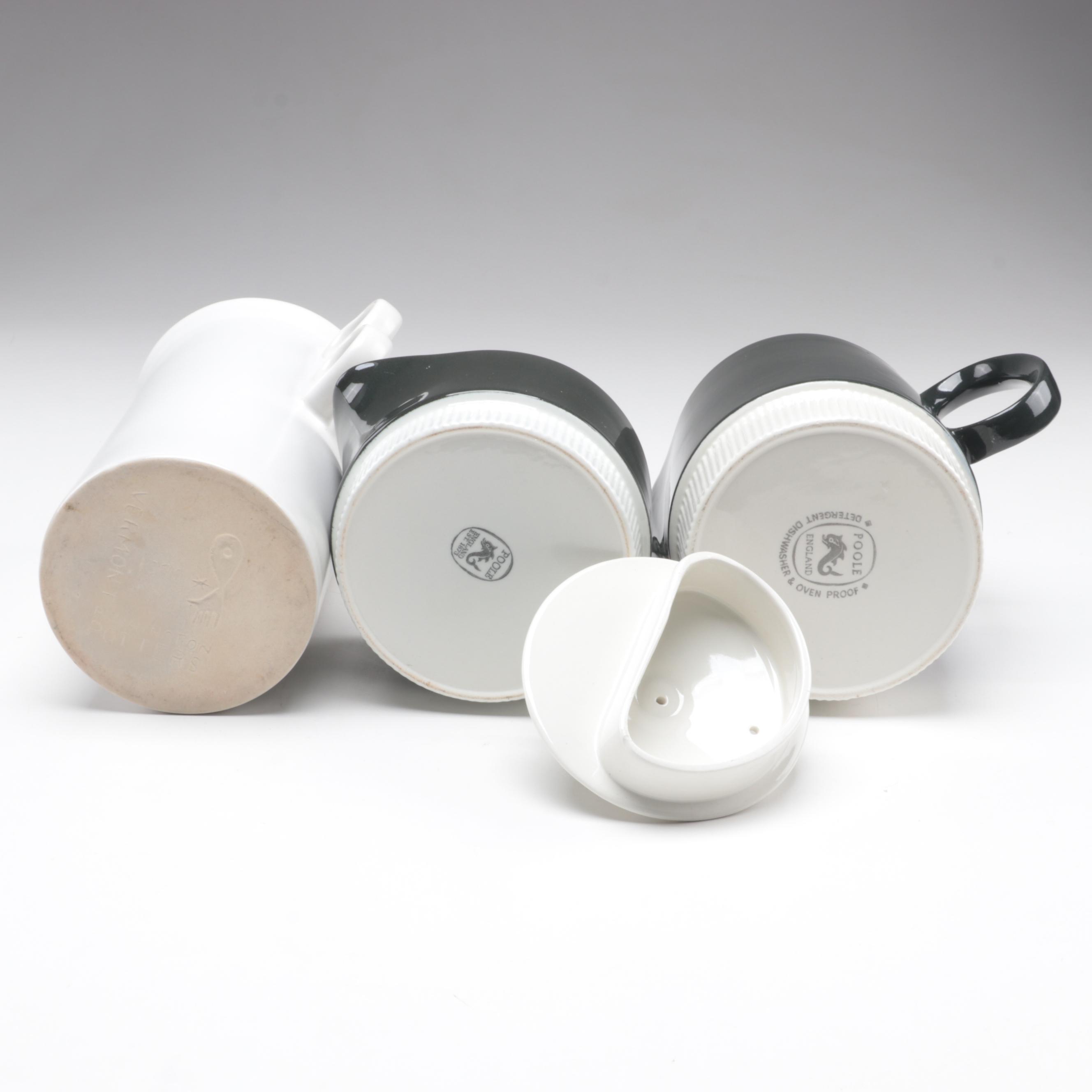 Poole Ceramic Coffee Pot and Milk Jug with Bennington Potters Coffee