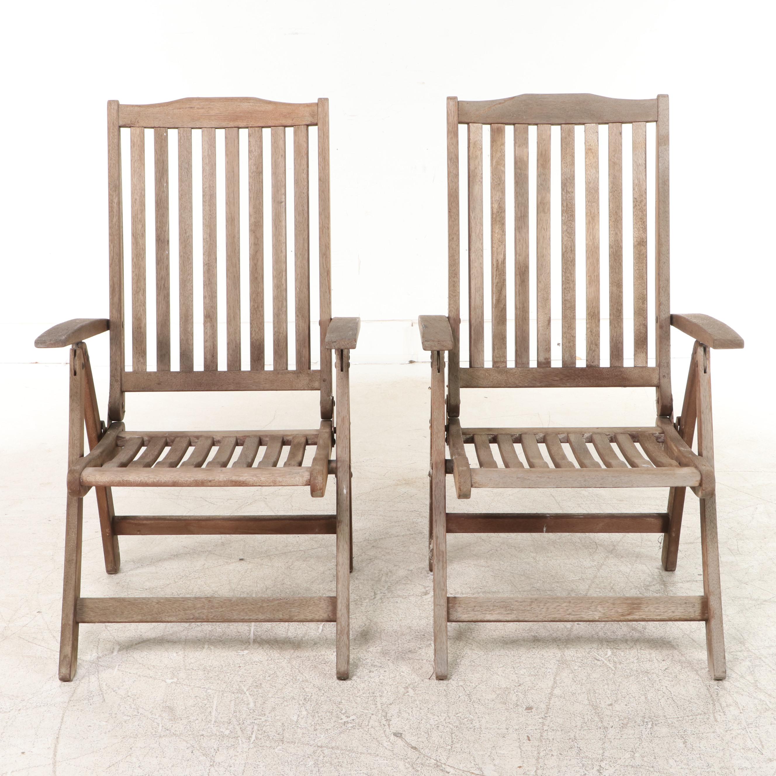 Art Garden Kwila Wood Folding Table and Adjustable Chairs EBTH